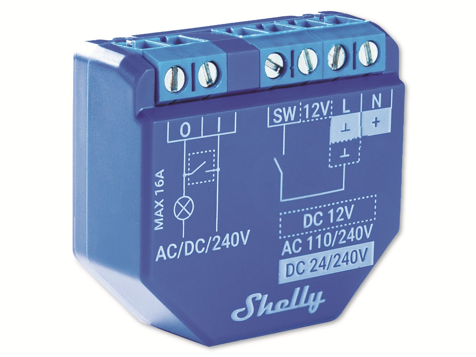 SHELLY WLAN-Schaltaktor Plus 1, 16 A, Bluetooth, 4 Stück