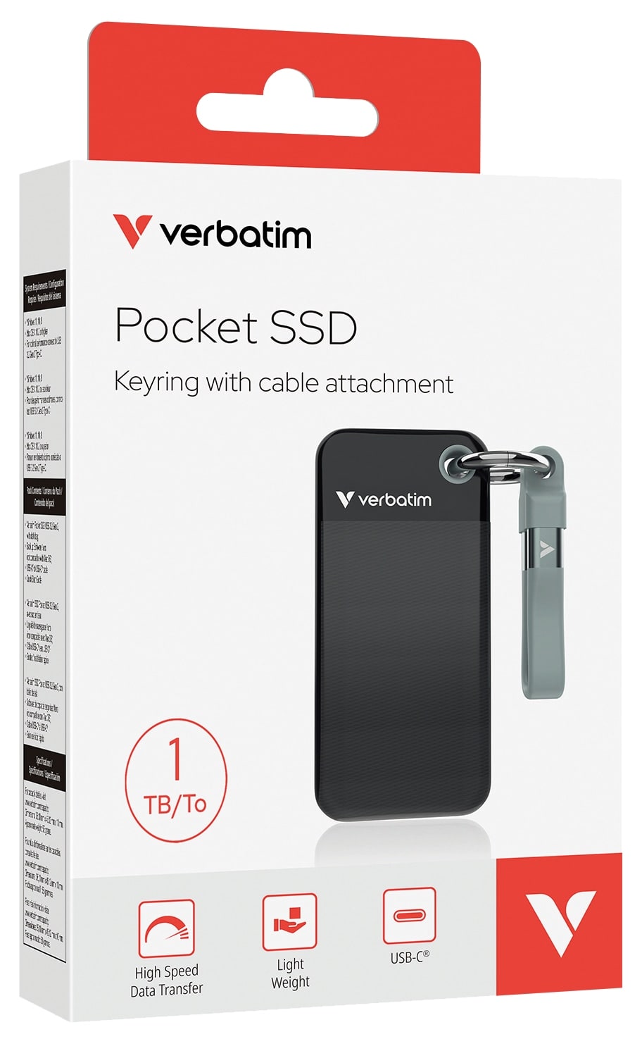 VERBATIM Externe SSD Pocket 1TB schwarz-grau