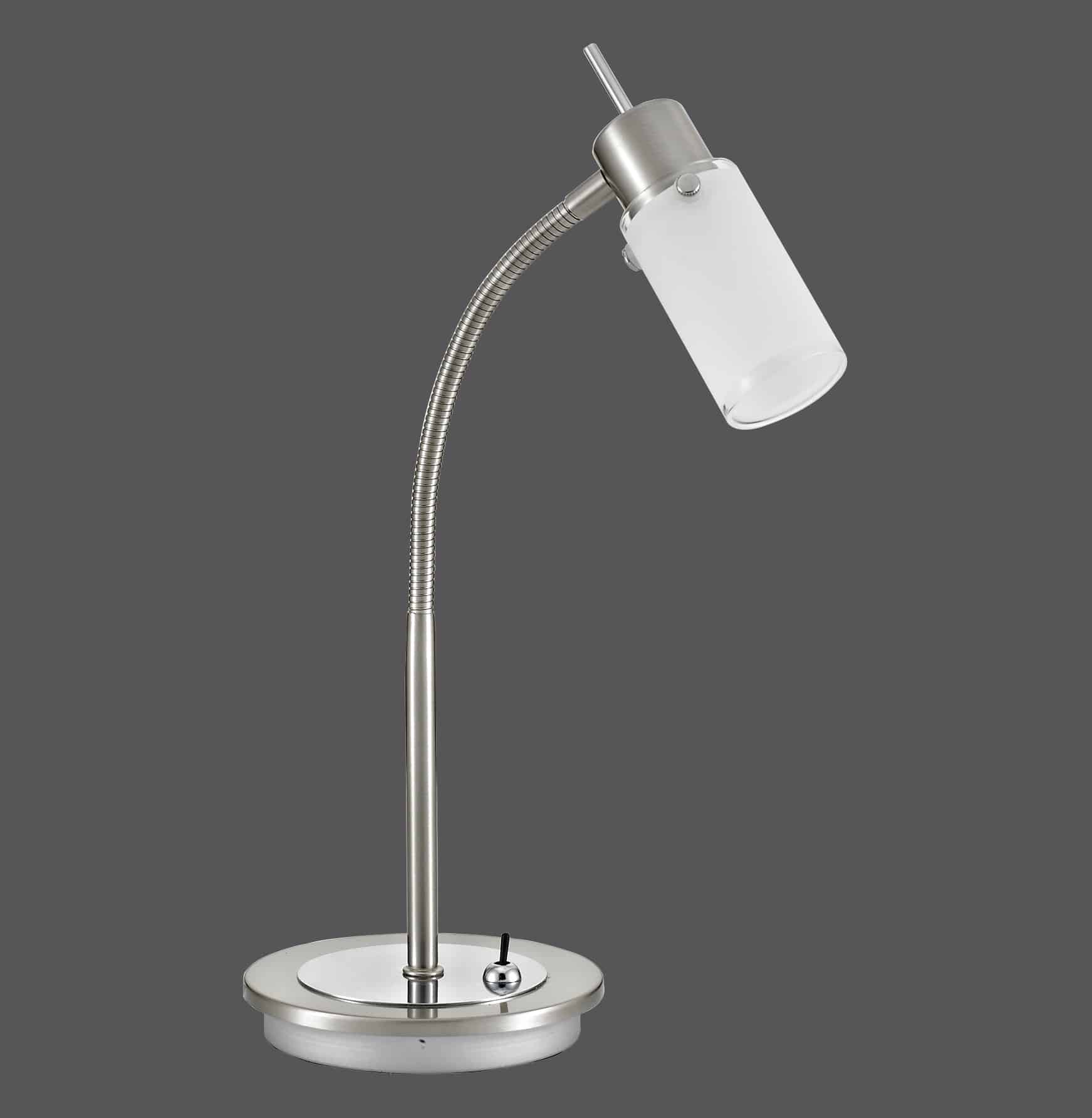 JUST LIGHT LED-Tischleuchte 11935-55 stahlfarbig, 4,W, 420 lm, 3000 K 