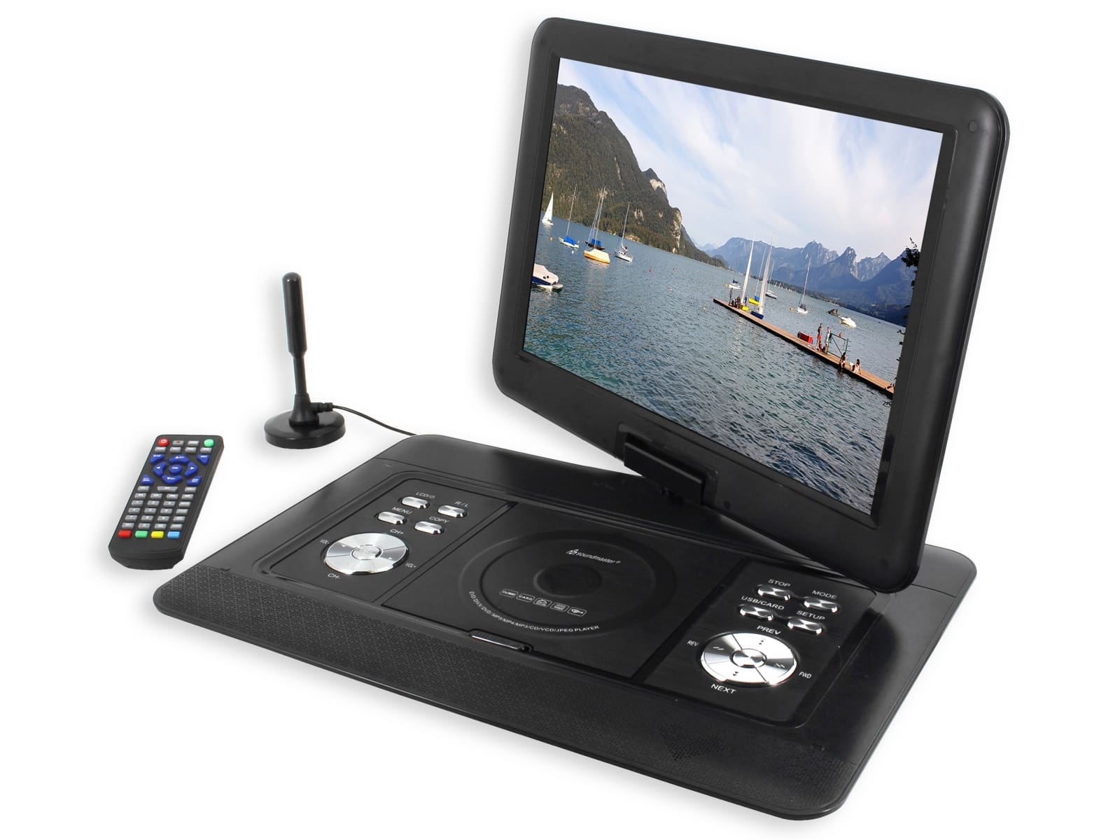SOUNDMASTER Portabler DVD-Player PDB1600SW, 15,4", DVB-T2, Akku, EEK D