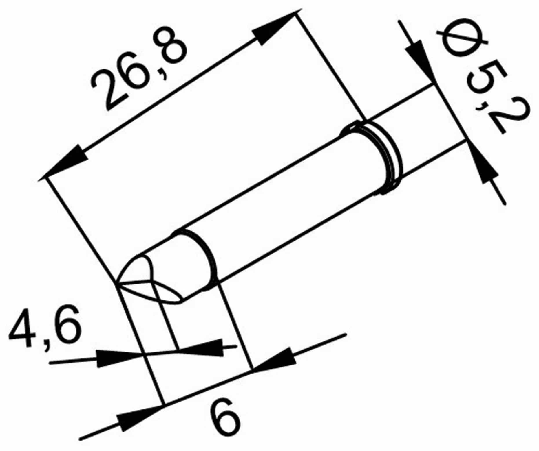 ERSA Lötspitze, 0102CDLF46A/SB, meißelförmig, asymmetrisch, 4,6 mm