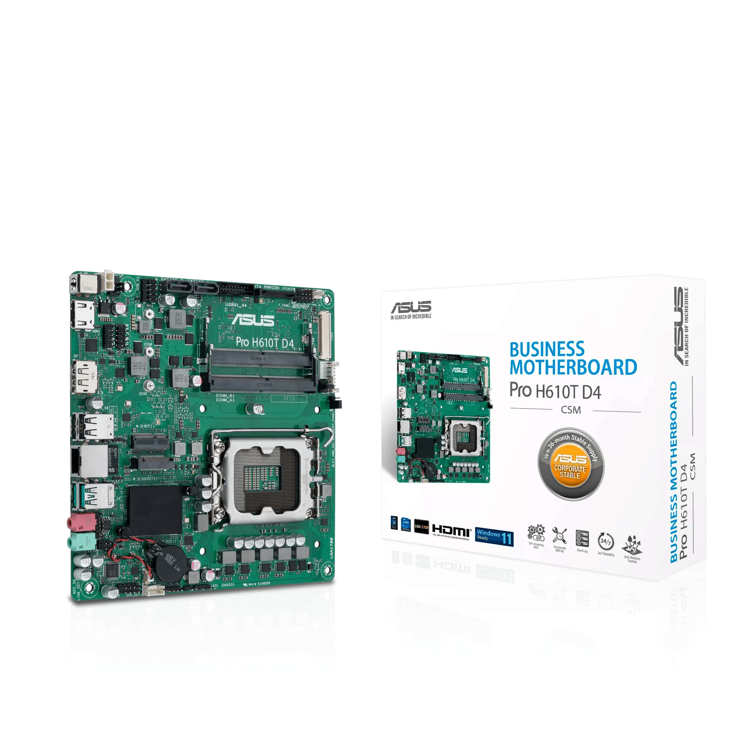ASUS Motherboard Pro H610T D4-CSM