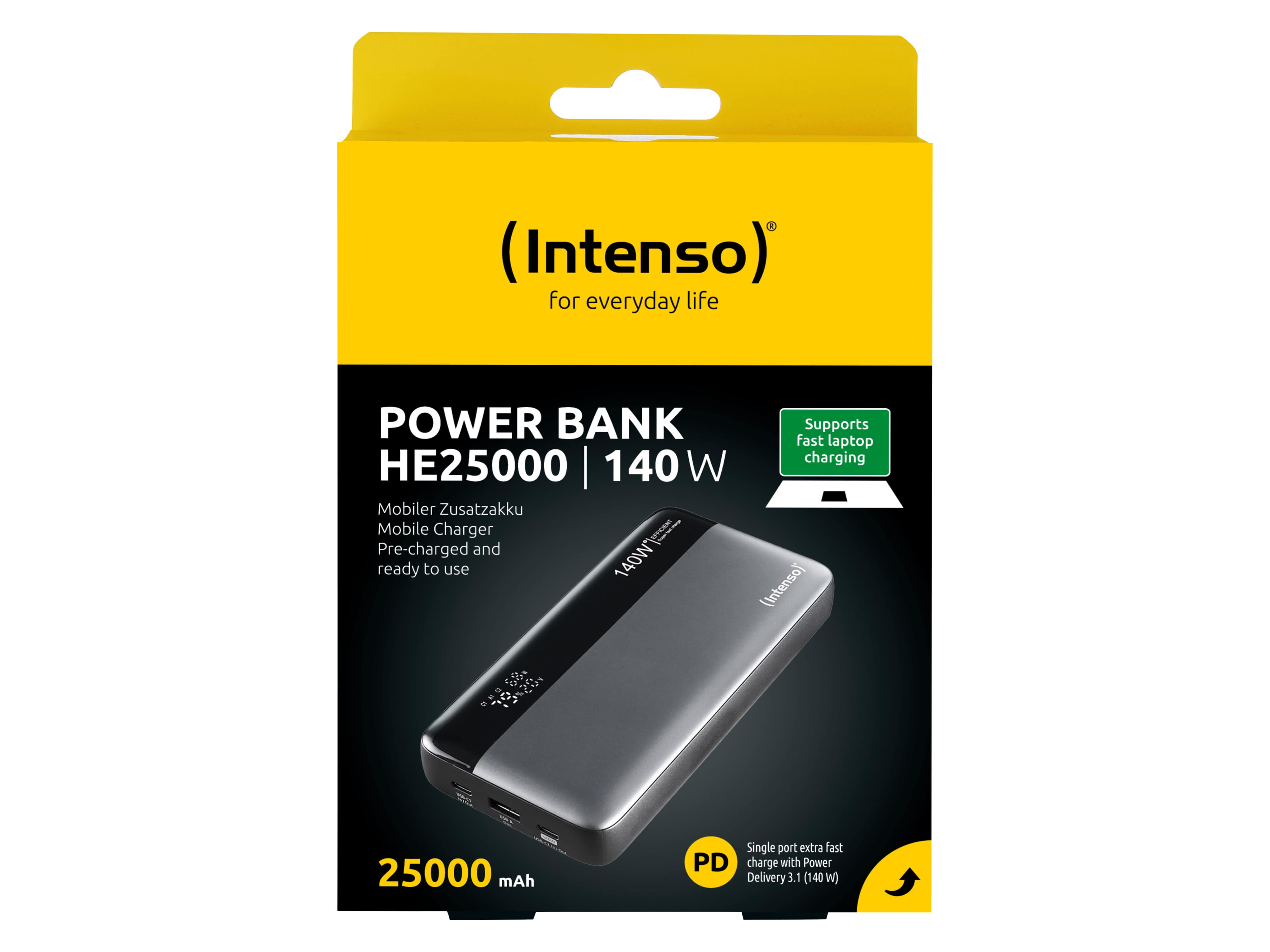 INTENSO USB Powerbank 7350060 HE25000, 25.000mAh, 140 W, grau