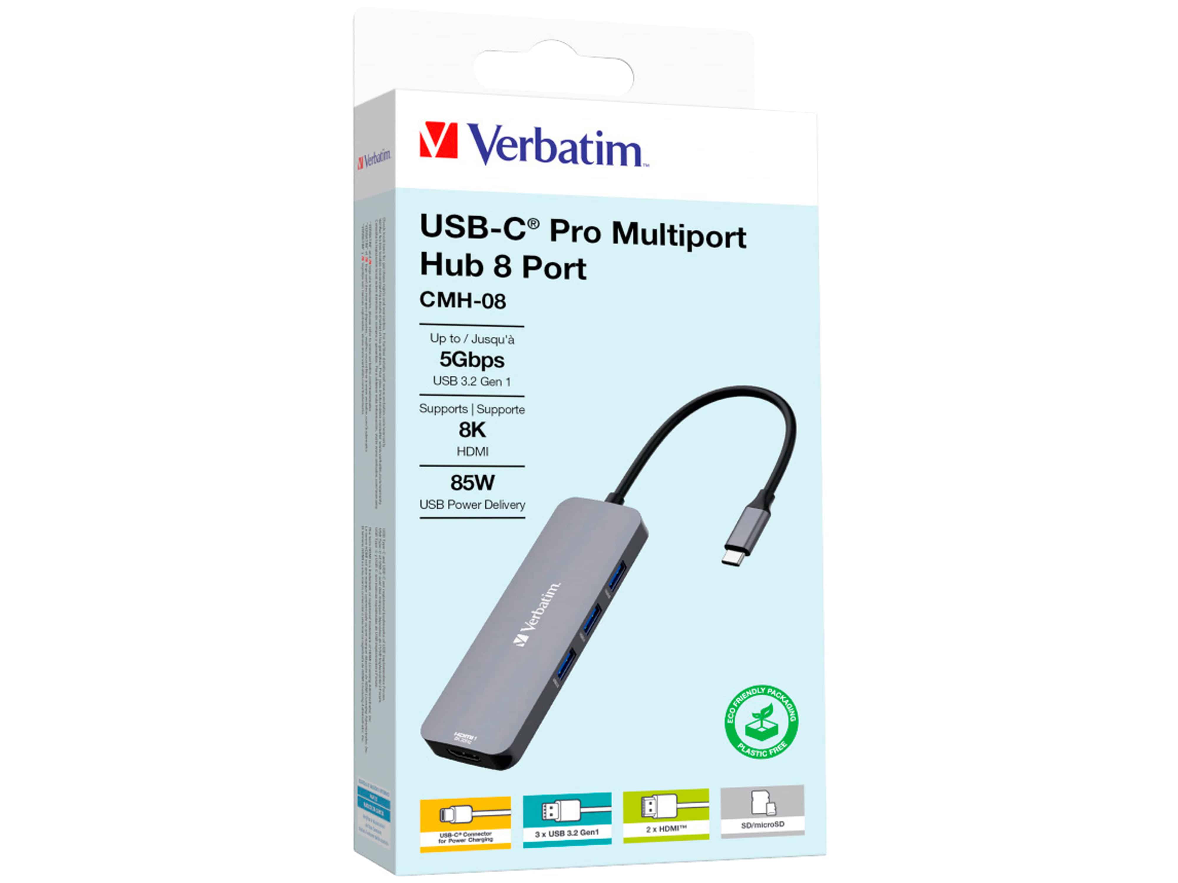 VERBATIM USB-C Pro Multiport Hub CMH-08
