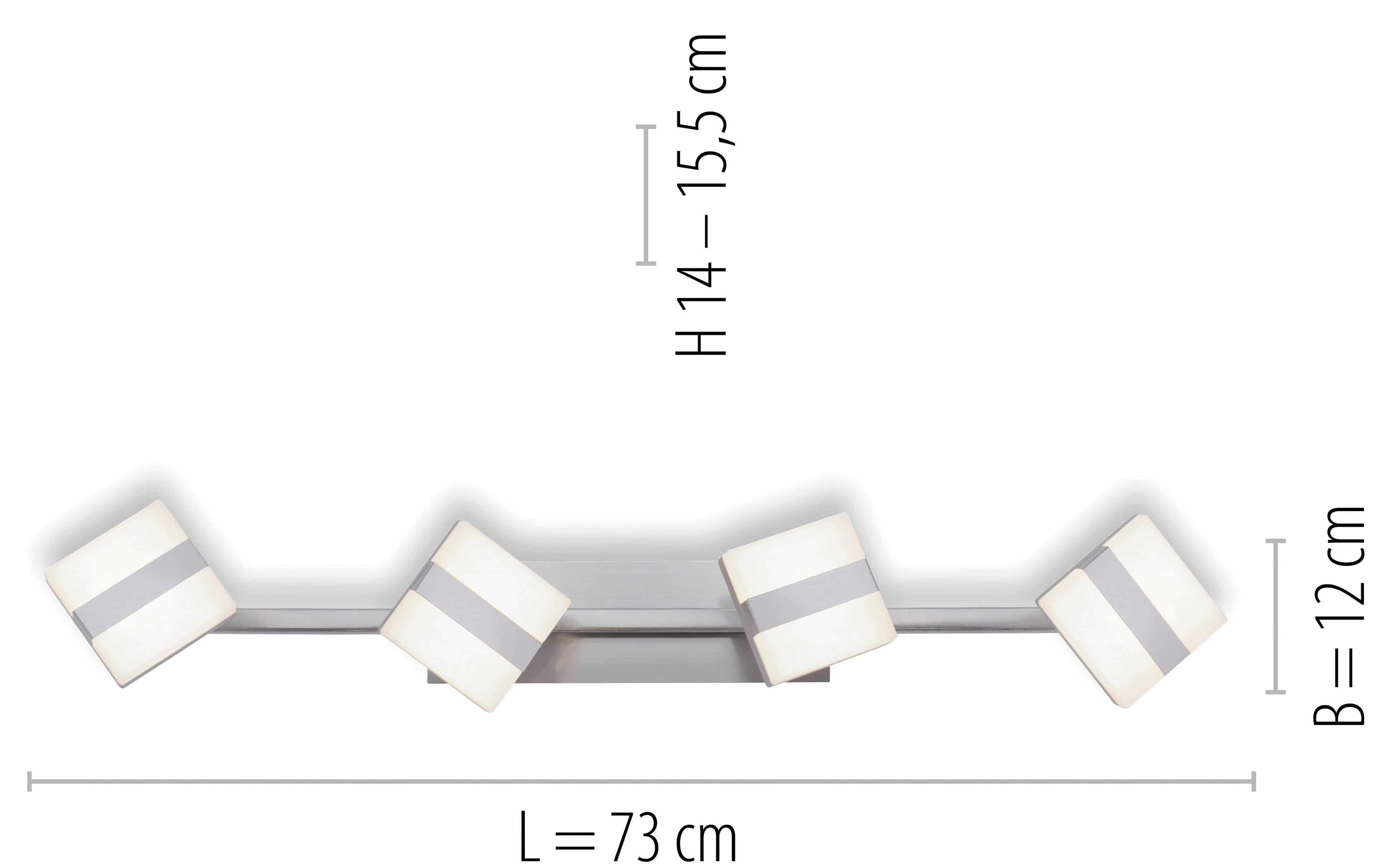 JUST LIGHT LED-Deckenleuchte 12084-55 stahlfarbig, 18 W, 2240 lm, CCT, RGB, Smart Home