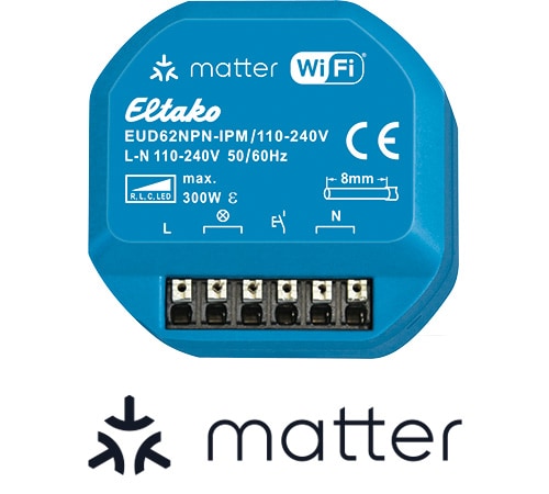 ELTAKO Universal-Dimmaktor EUD62NPN-IPM, 110-240V, Wi-Fi, 300W, Matter-ze