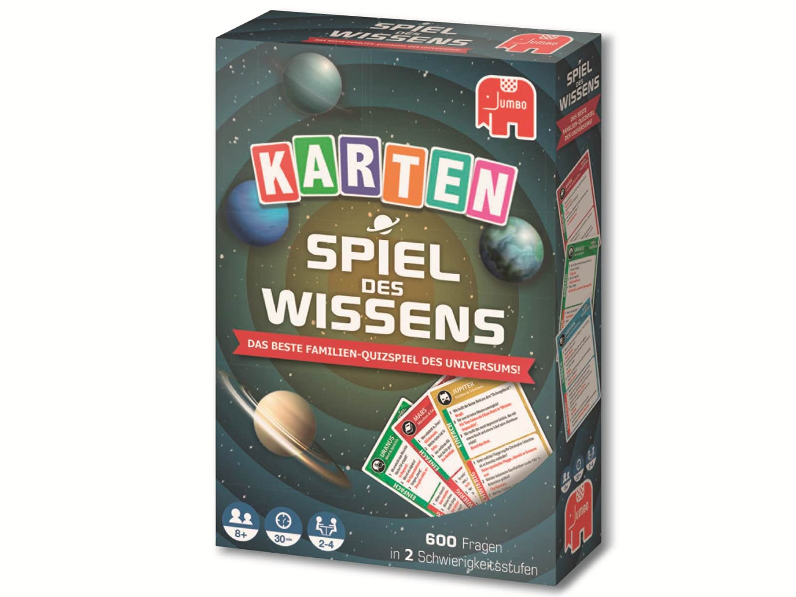 JUMBO Spiele Familienspiel, 19598, Spiel des Wissens Kartenspiel 