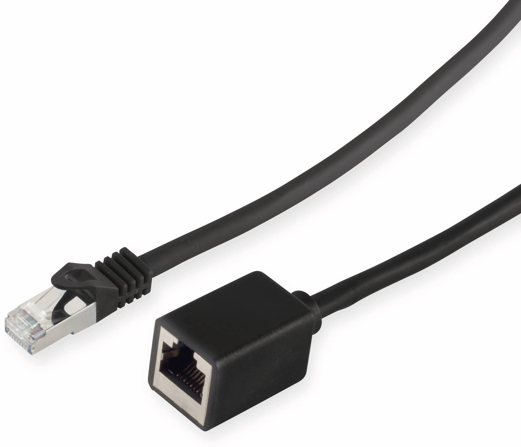 RJ45-Patchkabelverlängerung, 1,0 m, schwarz, CAT.7 Rohkabel