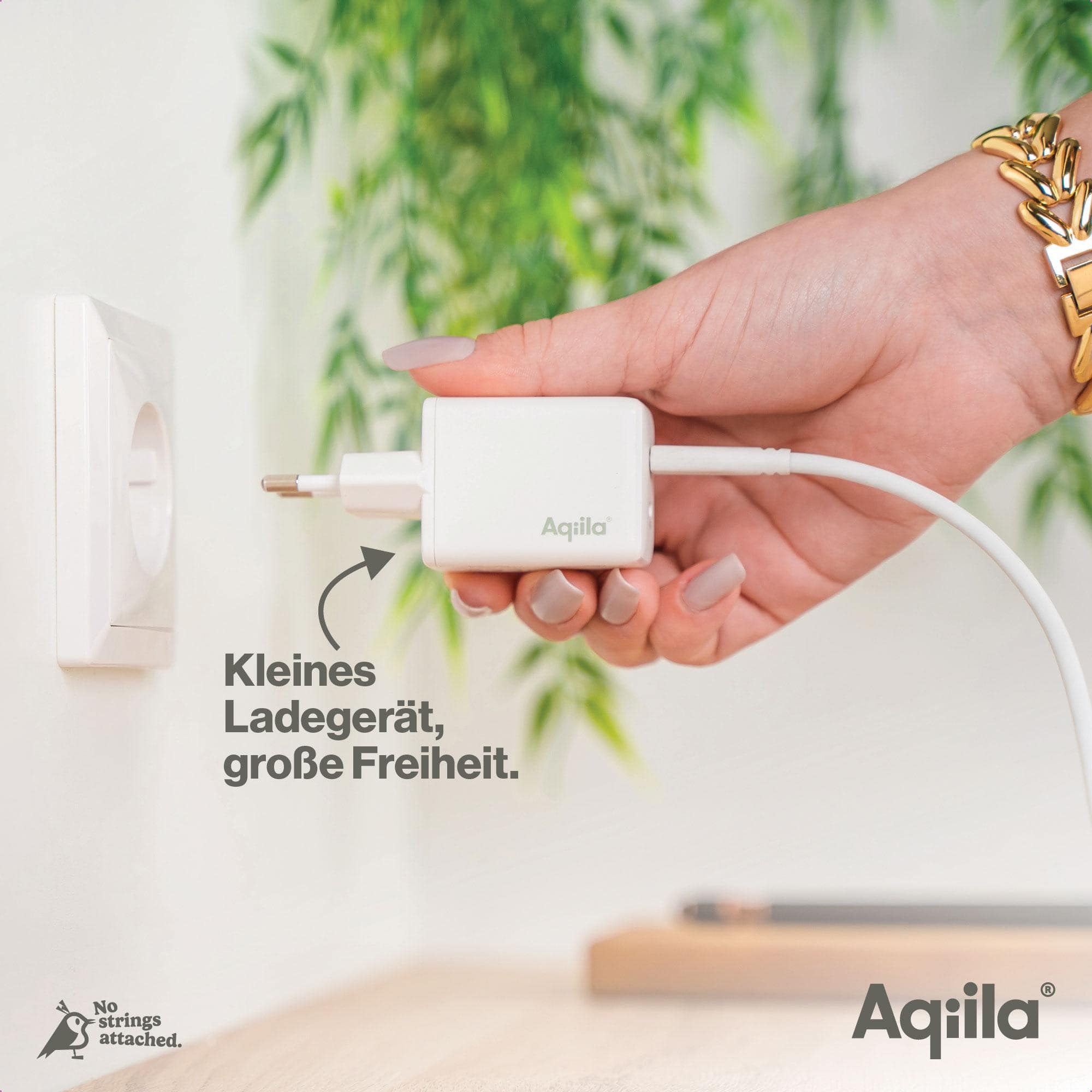 AQIILA USB-Lader Chargebird W2, 45 W, 2-fach, 2x USB-C, weiß