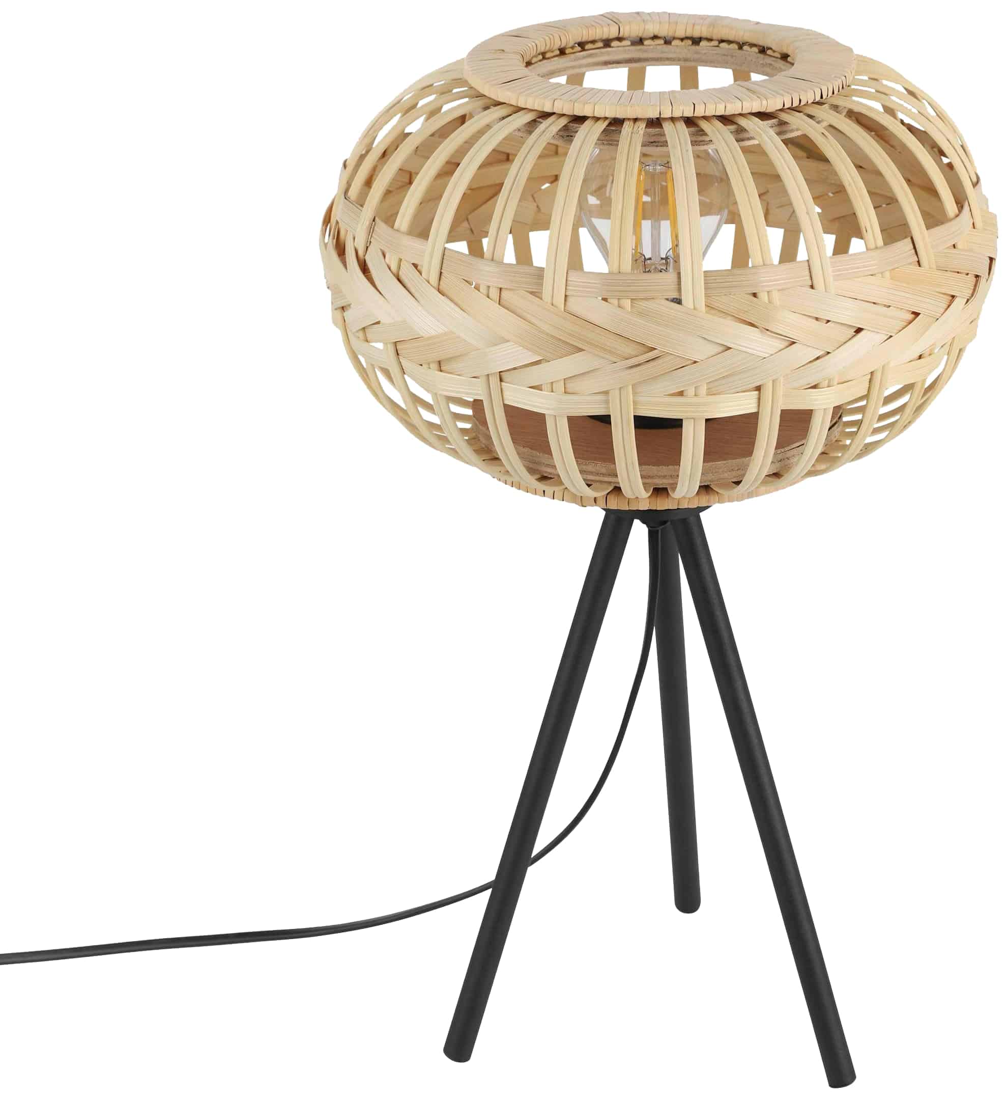 EGLO Tischleuchte 43865 Holz natur, für E27, max. 40 W