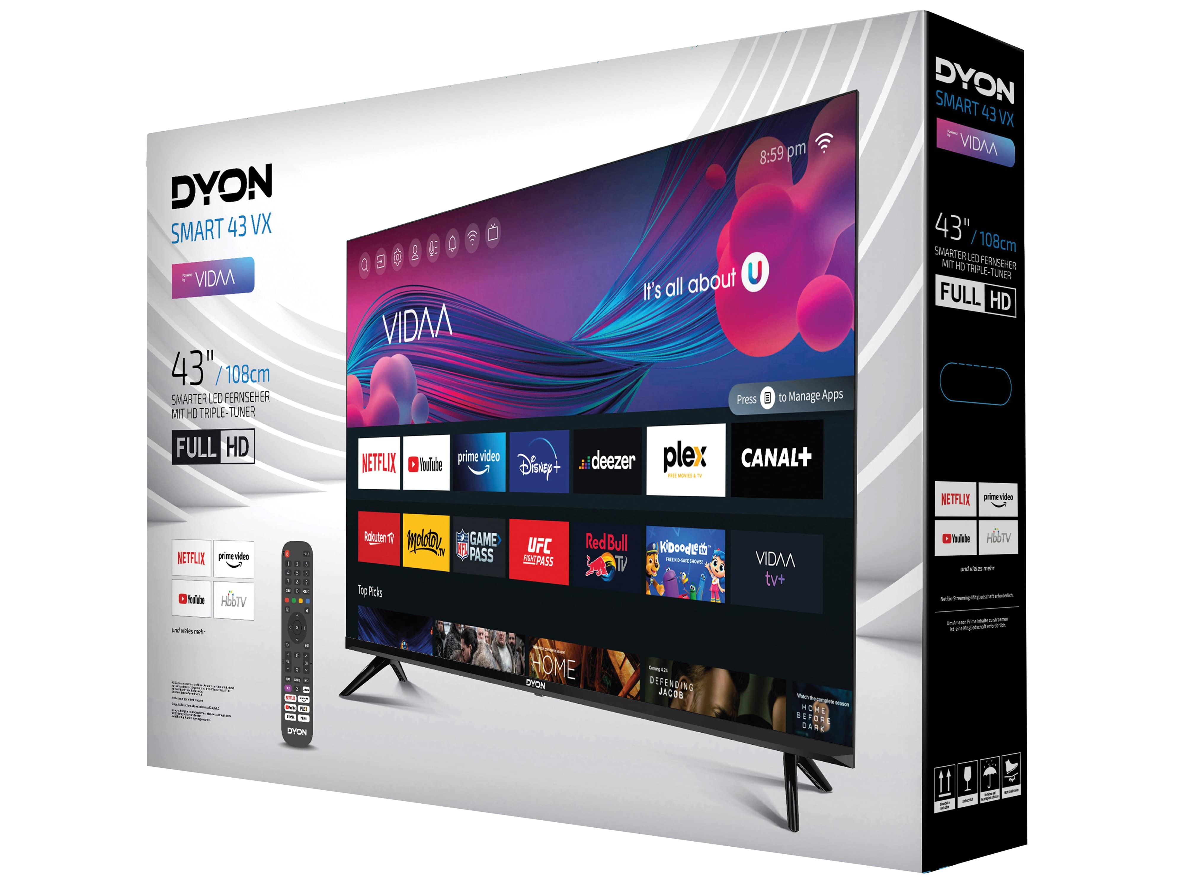 DYON LED-TV Smart 43 VX, 109,2 cm (43"), EEK: E, FullHD
