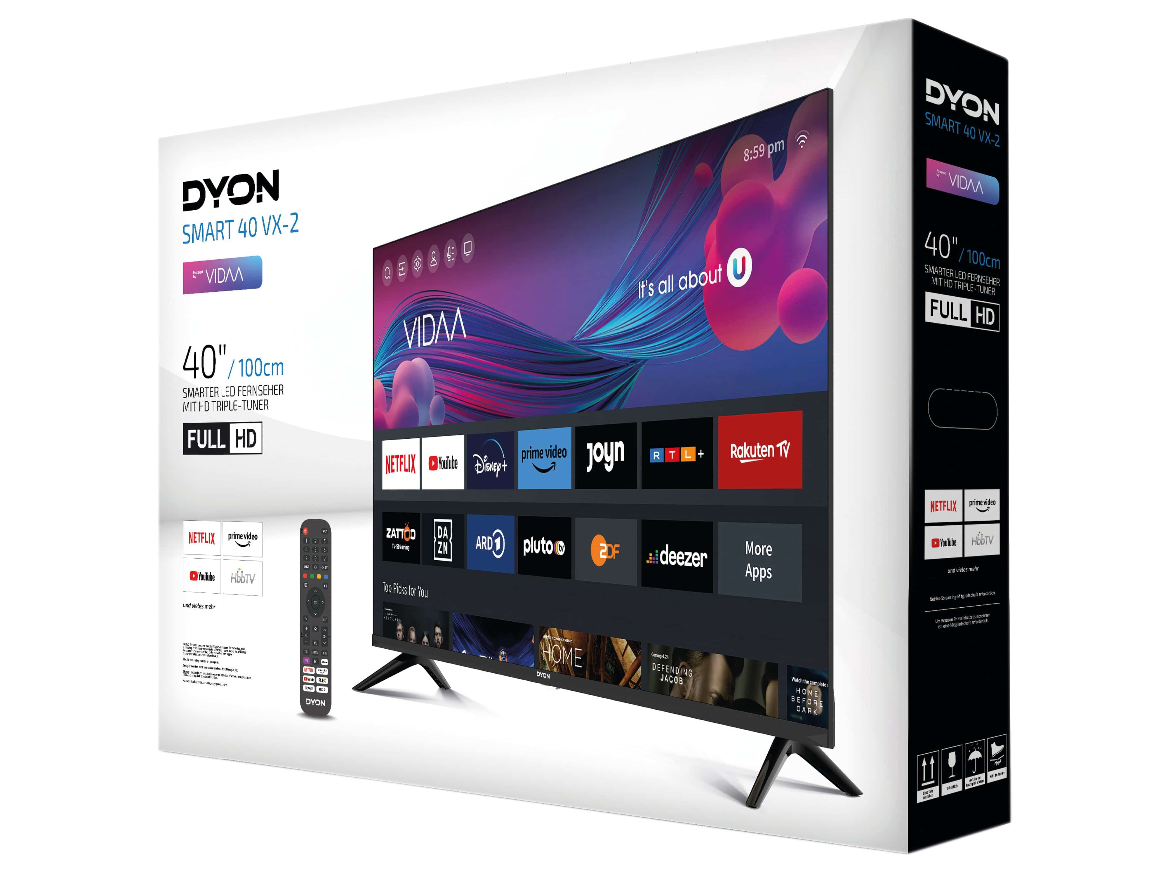 DYON LED-TV Smart 40 VX-2, 101,6 cm (40"), EEK: E, mit VIDAA, Full-HD