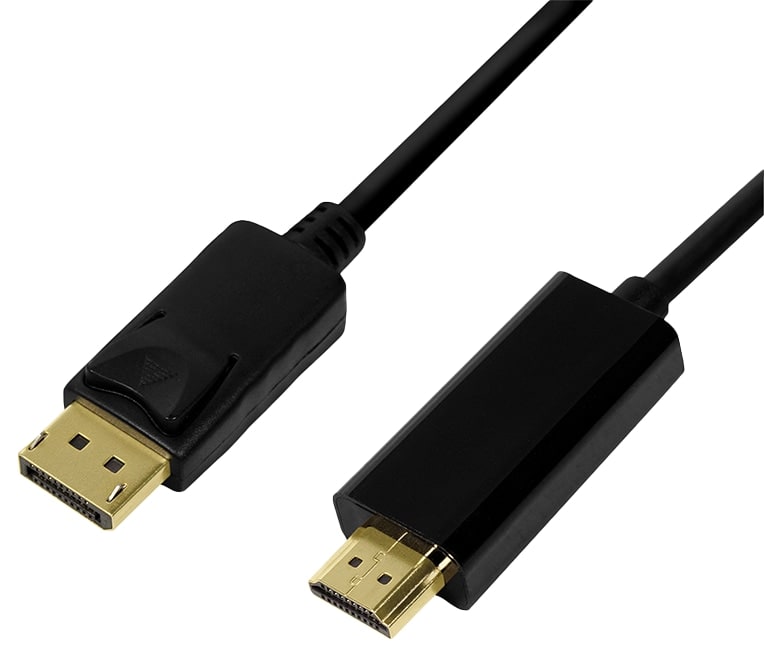 LOGILINK DisplayPort-Kabel CV01127 DP zu HDMI 4K 30Hz schwarz 2m