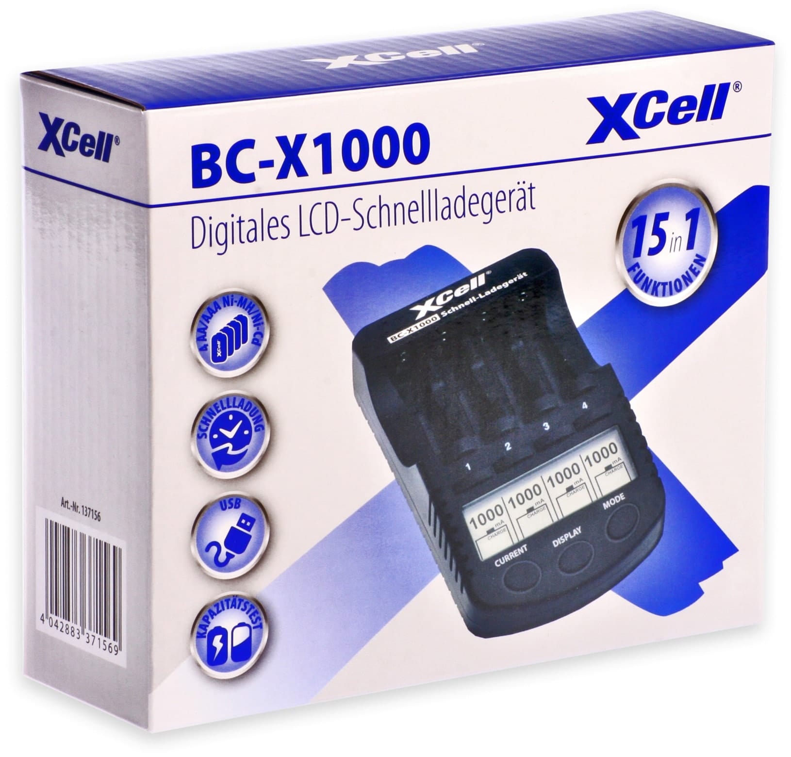 XCELL Ladegerät BC-X1000, mit LCD-Display