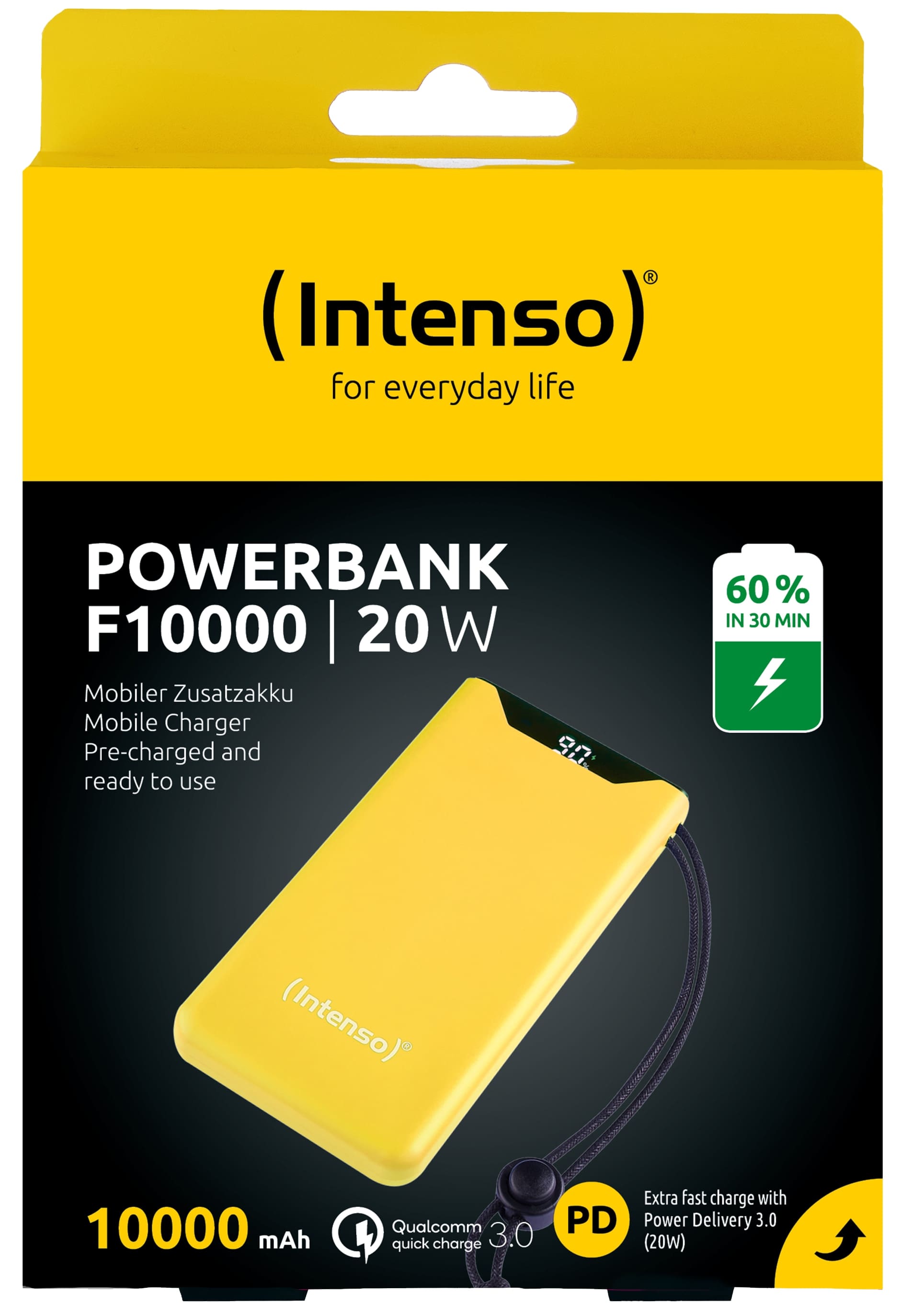 INTENSO USB Powerbank 7332039, F10000, 10.000mAh, 20 W, gelb