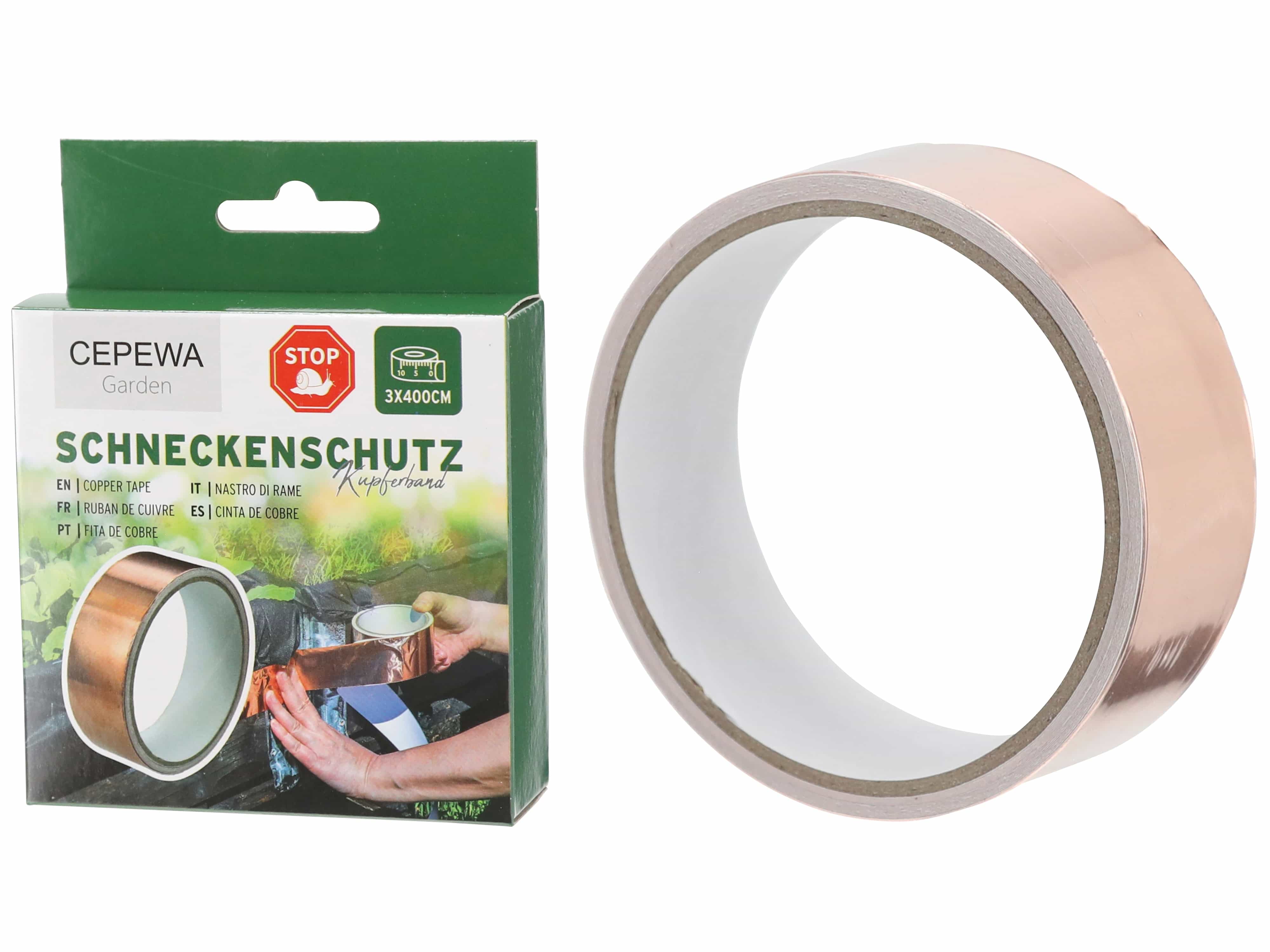 Schneckenschutz-Kupferband, 4 m x 3 cm, auf Rolle