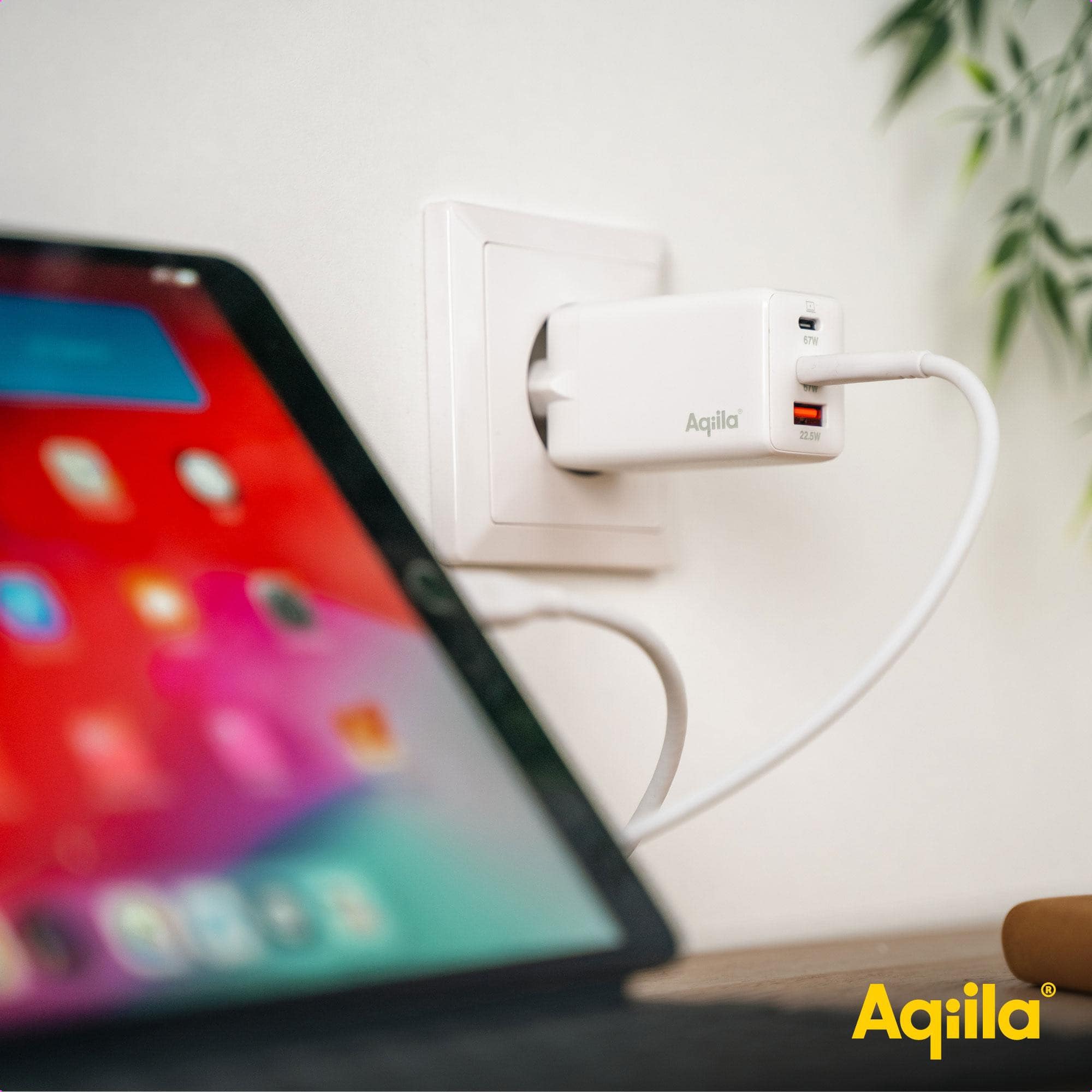 AQIILA USB-Lader Chargebird W3, 65 W, 3-fach, 2x USB-C, 1x USB-A