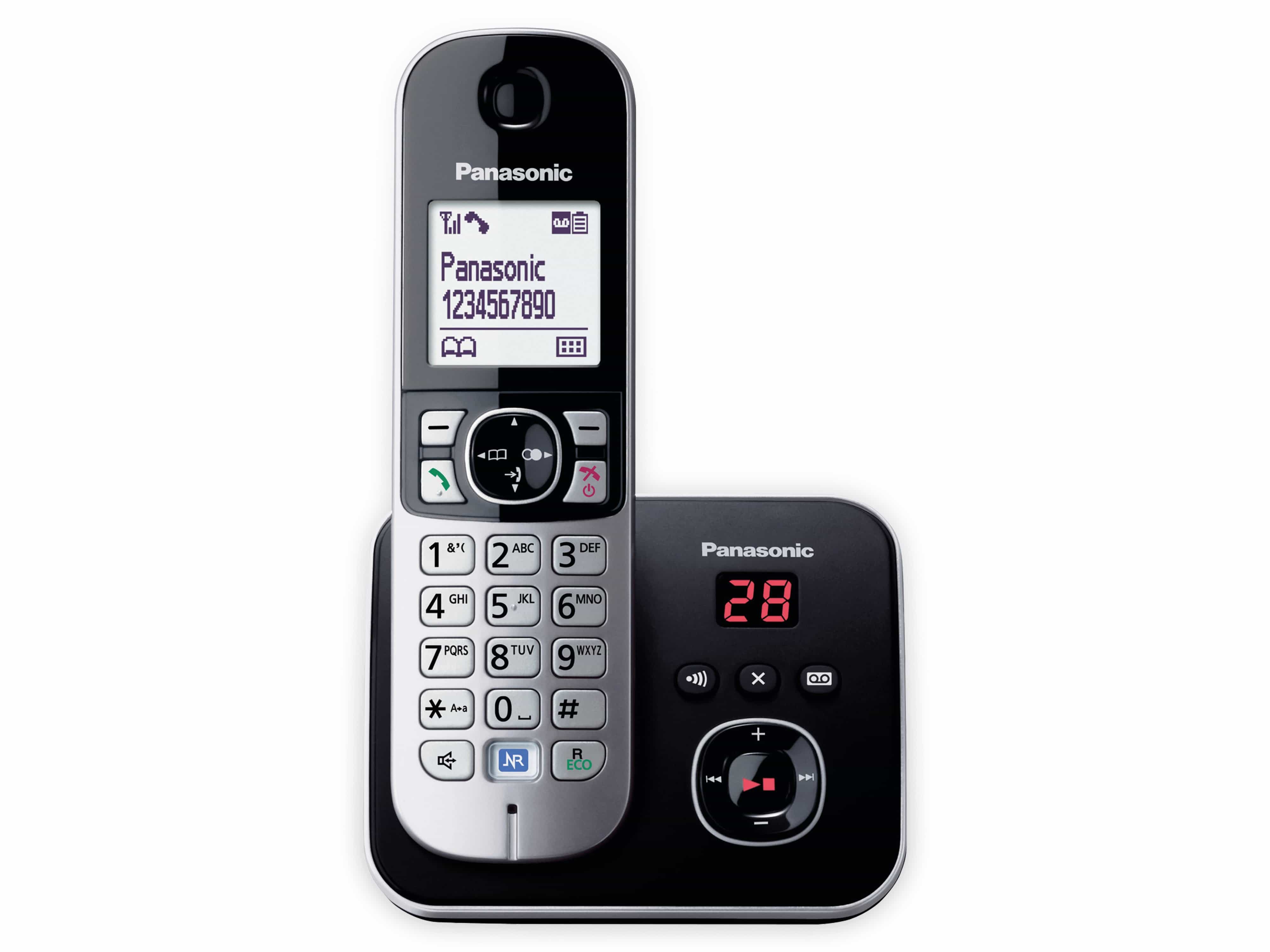 PANASONIC DECT-Telefon KX-TG6821GB, mit AB, schwarz