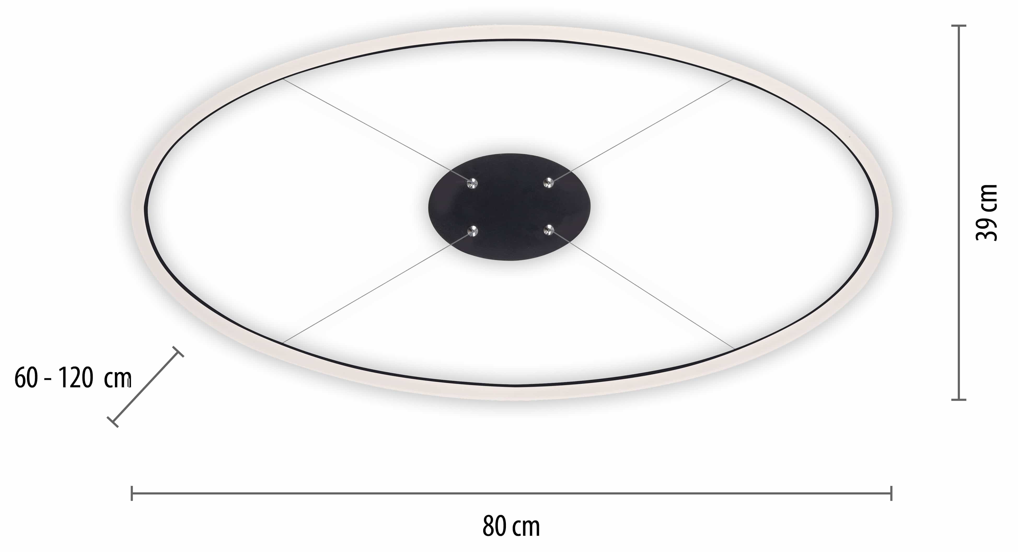 PAUL NEUHAUS LED-Pendelleuchte 2392-13 anthrazit, 38 W, 5150 lm, 3000 K