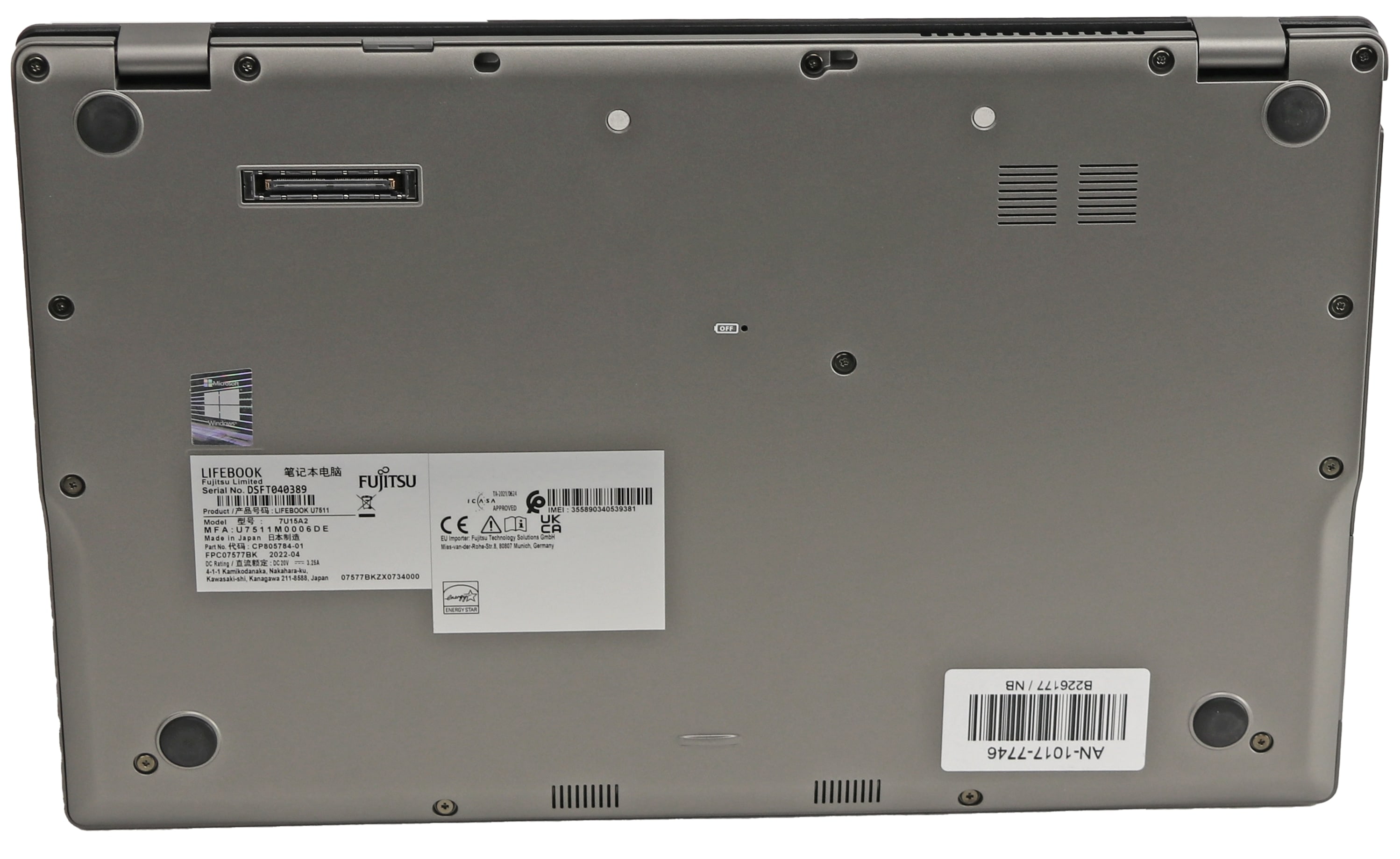 FUJITSU Notebook U7511, 39,6 cm (15,6"), i5, 16GB, 512GB, Win11Pro, gebraucht