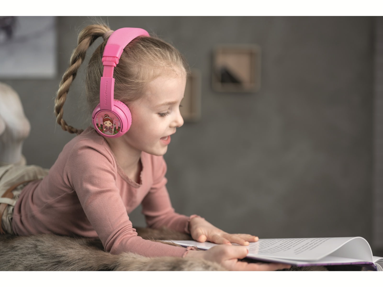 ONANOFF Bluetooth On-Ear Kopfhörer BuddyPhones Play+, für Kinder, pink