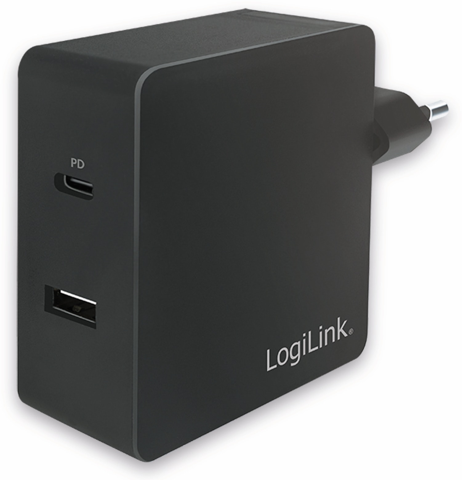 LOGILINK USB-Lader PA0213, 2-fach, 65 W, 1xUSB-A, 1xUSB-C, schwarz
