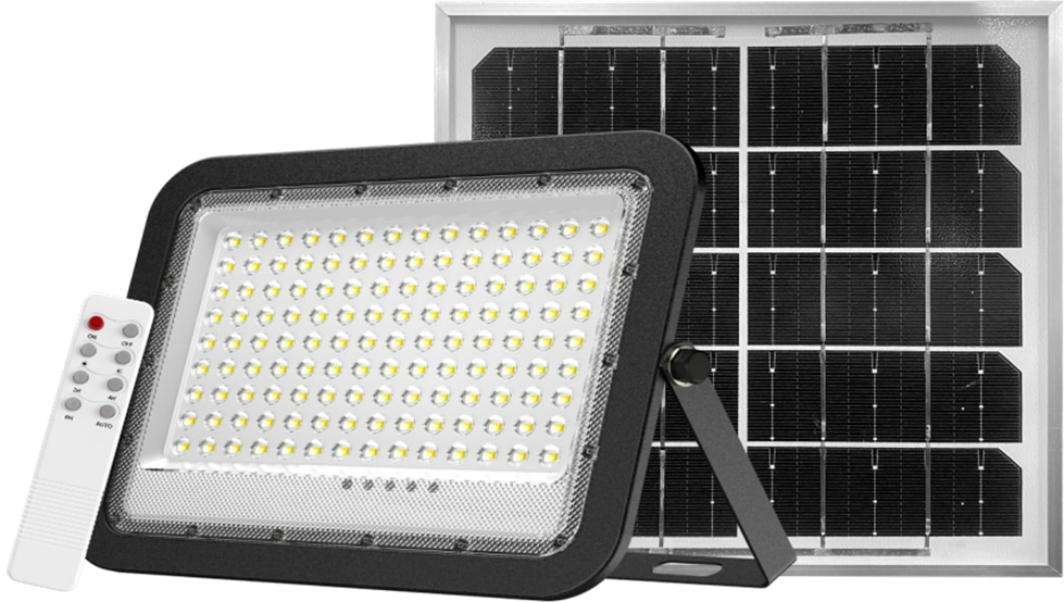 ENOVALITE Solar LED-Fluter, mit Akku, 100 W, 1400 lm, 6500 K, IP65