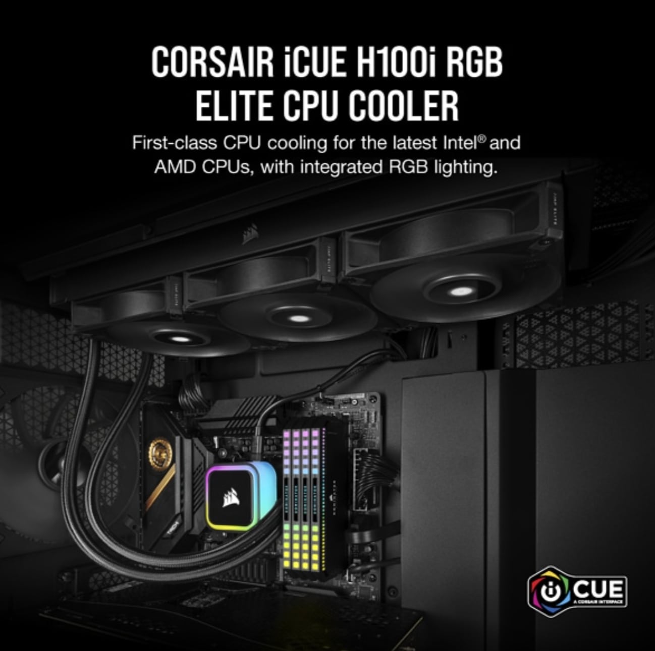 CORSAIR Prozessor-Flüssigkeitskühlsystem iCUE H100i RGB ELITE