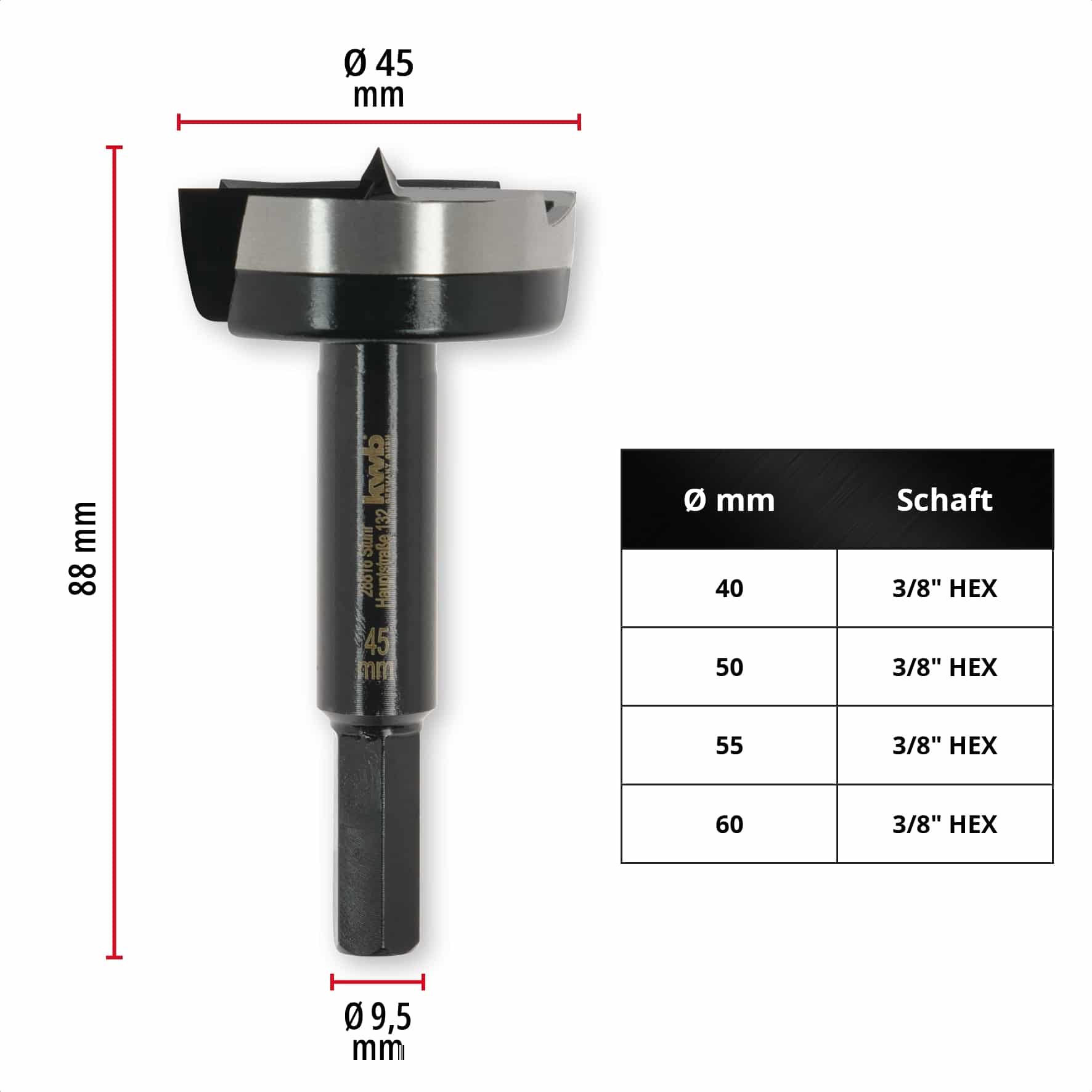 KWB Forstnerbohrer, 706445, 45 mm