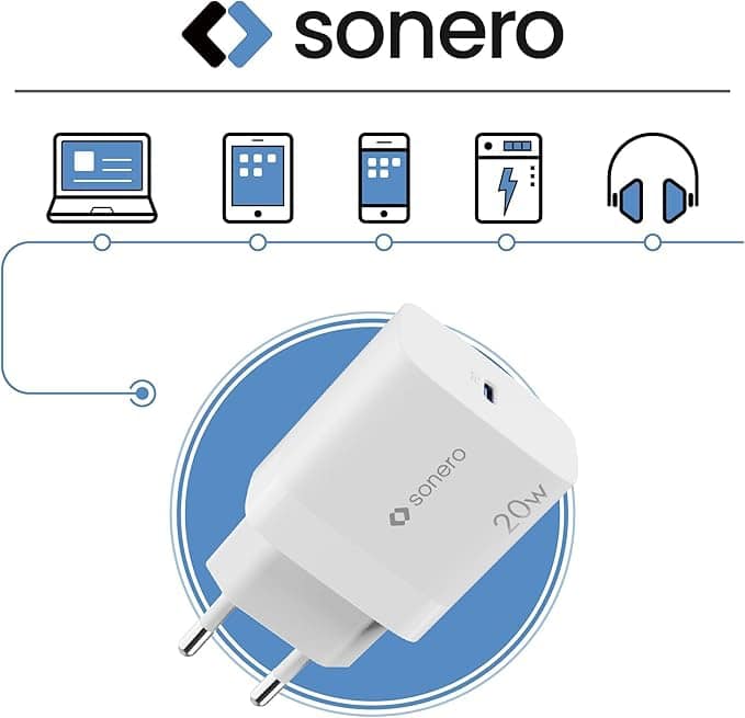 USB-C Ladegerät SONERO X-PS101, 1 Port, 20W, weiß