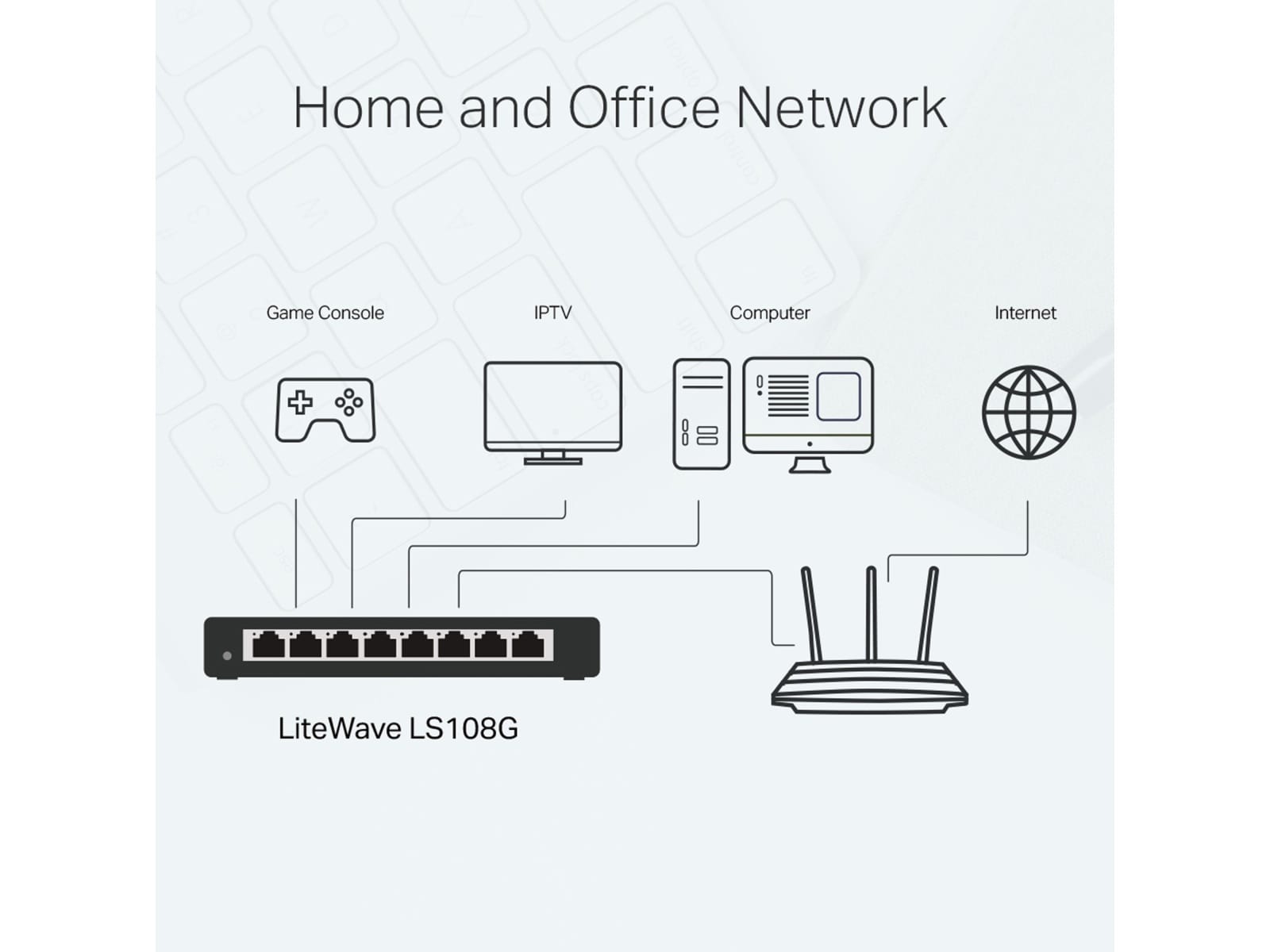 TP-LINK LiteWave Switch LS108G, Gigabit, unmanaged, 8-port, Metall