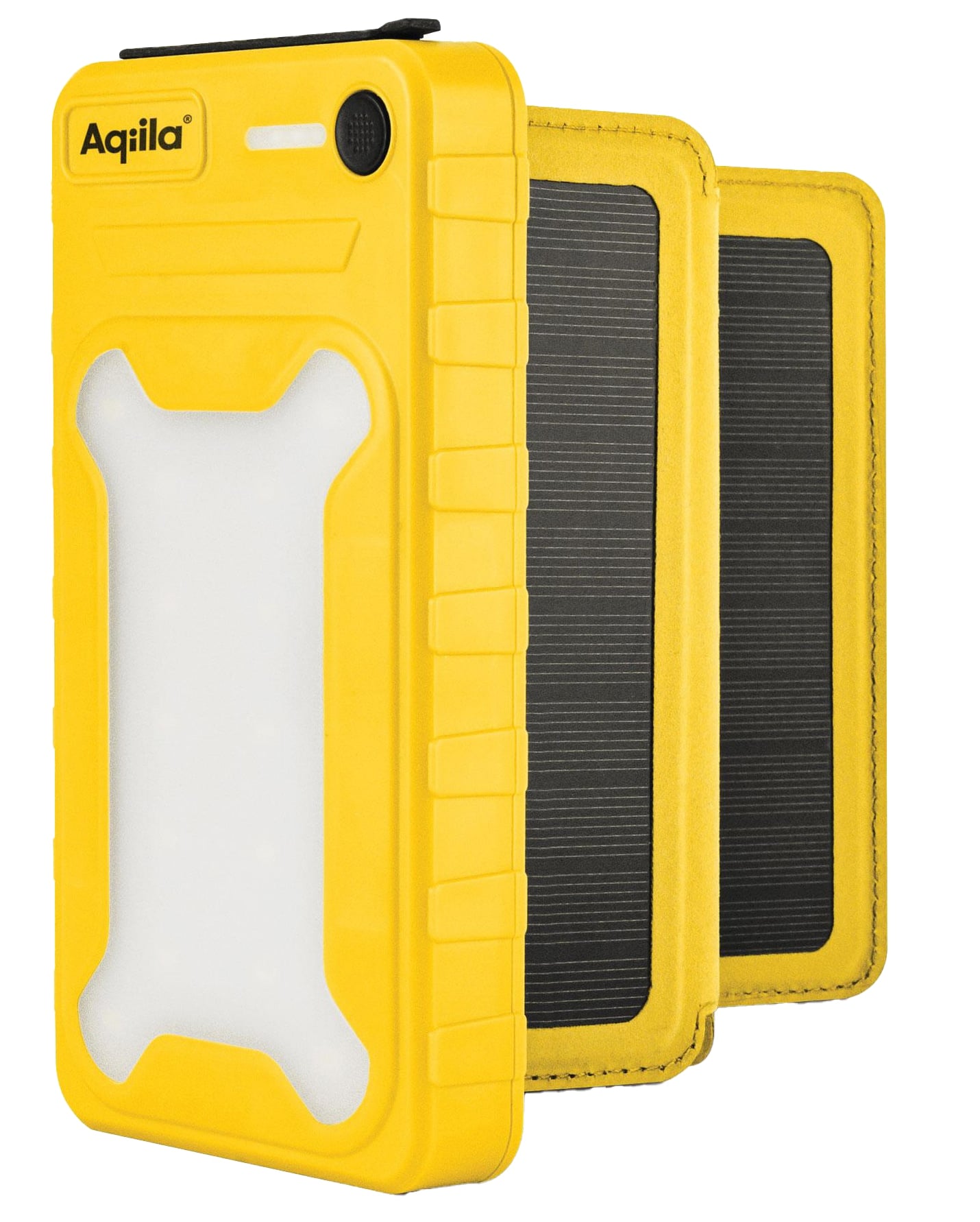 AQIILA Solar Powerbank Powerbird BS10, 20 W, 10.000mAh, USB-A, USB-C, gelb