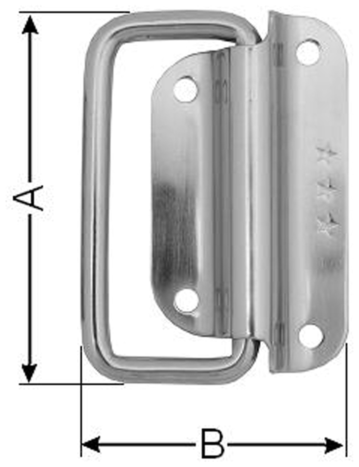 Tragegriff, 78x55 mm, Edelstahl, 2 Stück