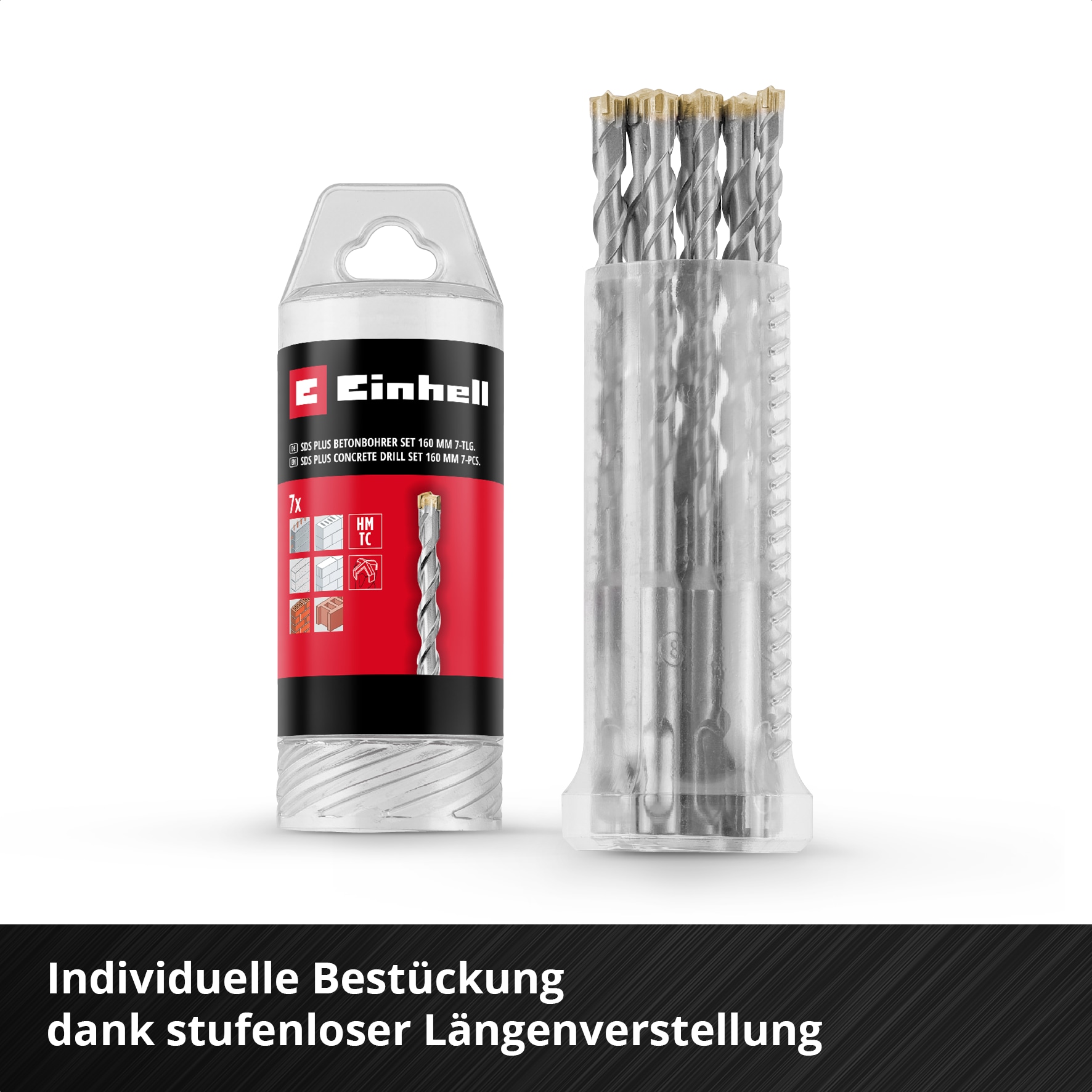 EINHELL SDS-Plus Hammerbohrer-Set 265510, 6-14 mm, 160 mm, 7-teilig