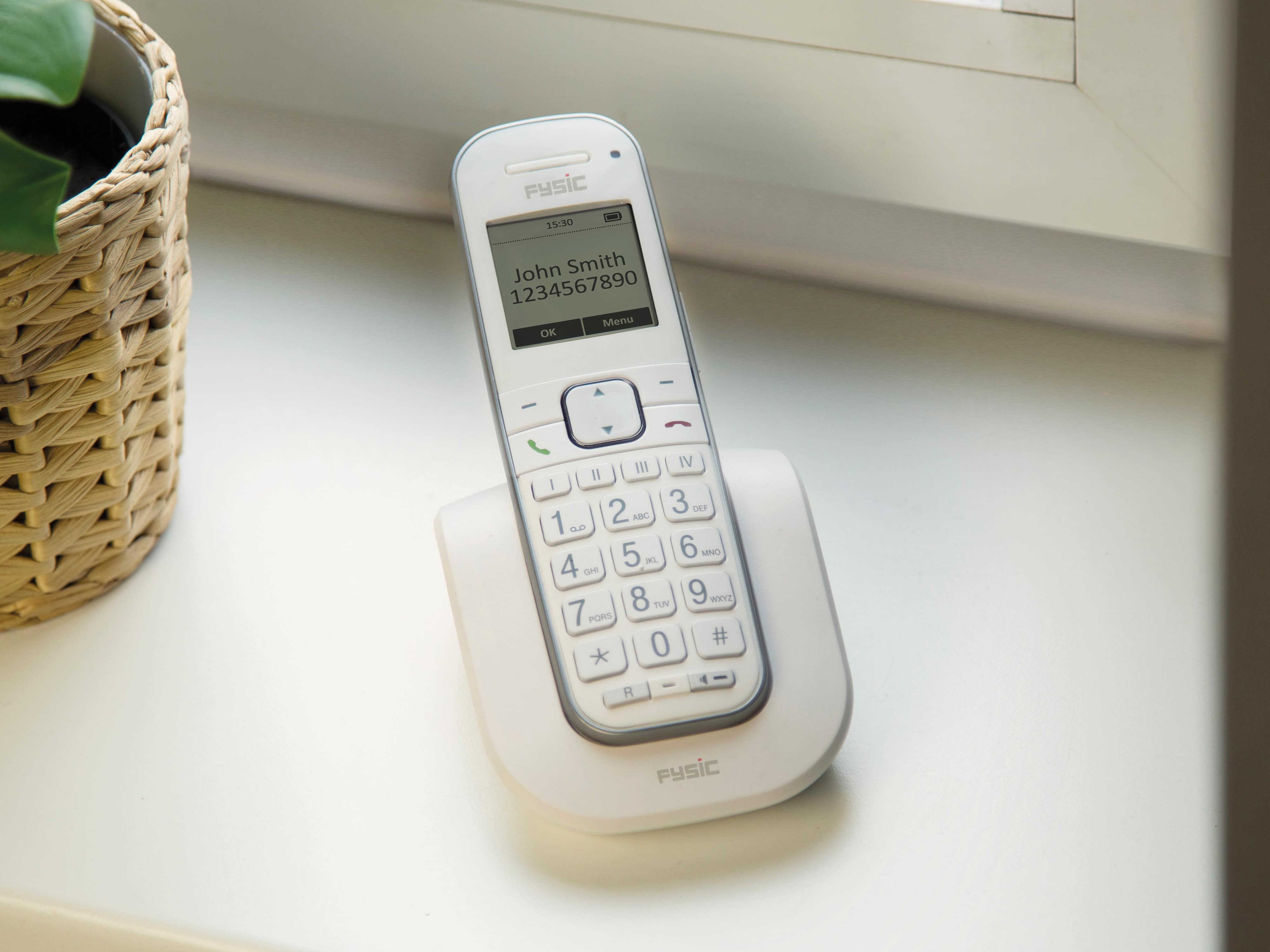 FYSIC DECT-Telefon FX-9000 DUO, mit 2 Mobilteilen, weiß