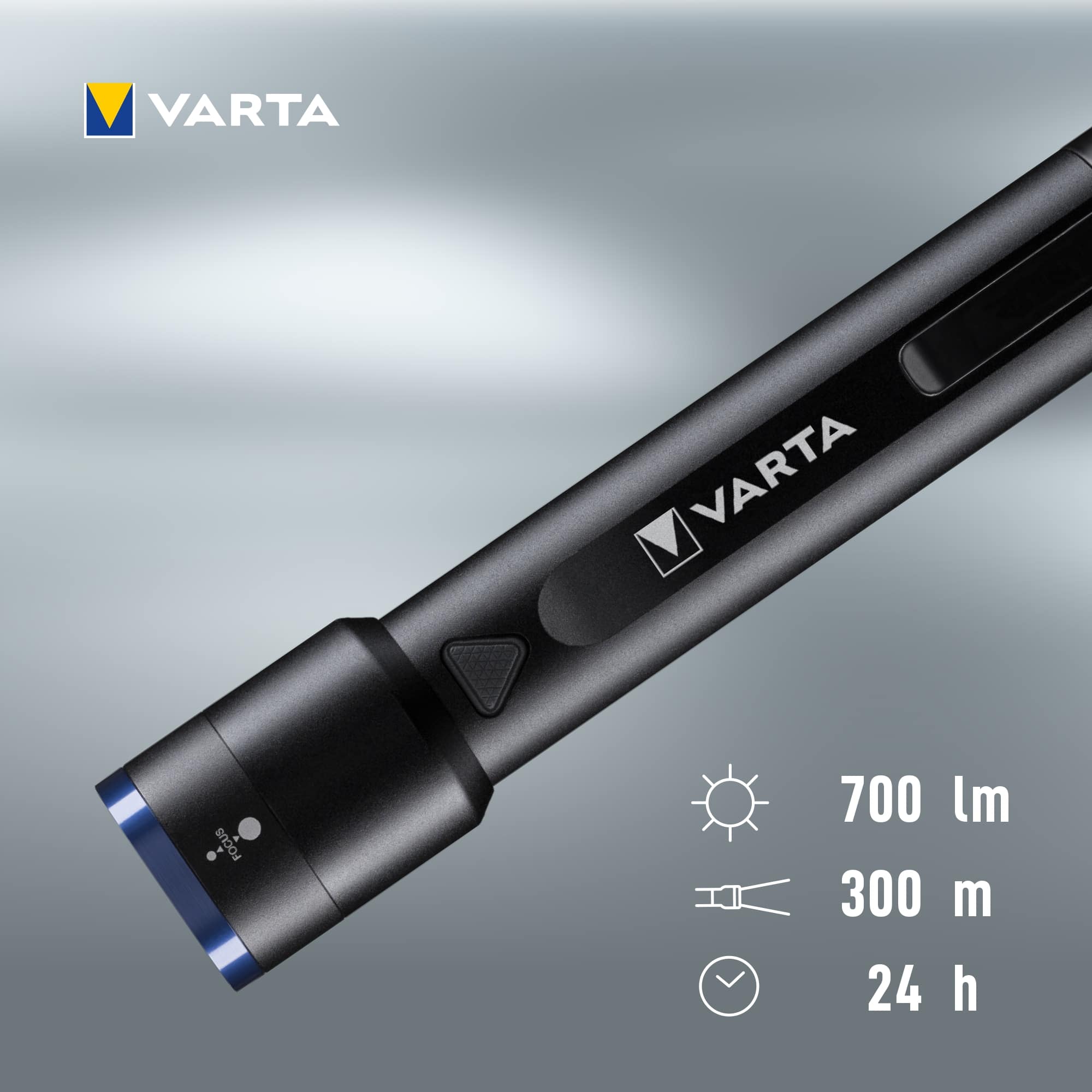 VARTA LED-Taschenlampe Night Cutter F30R, 700 lm, Akku, Powerbank 