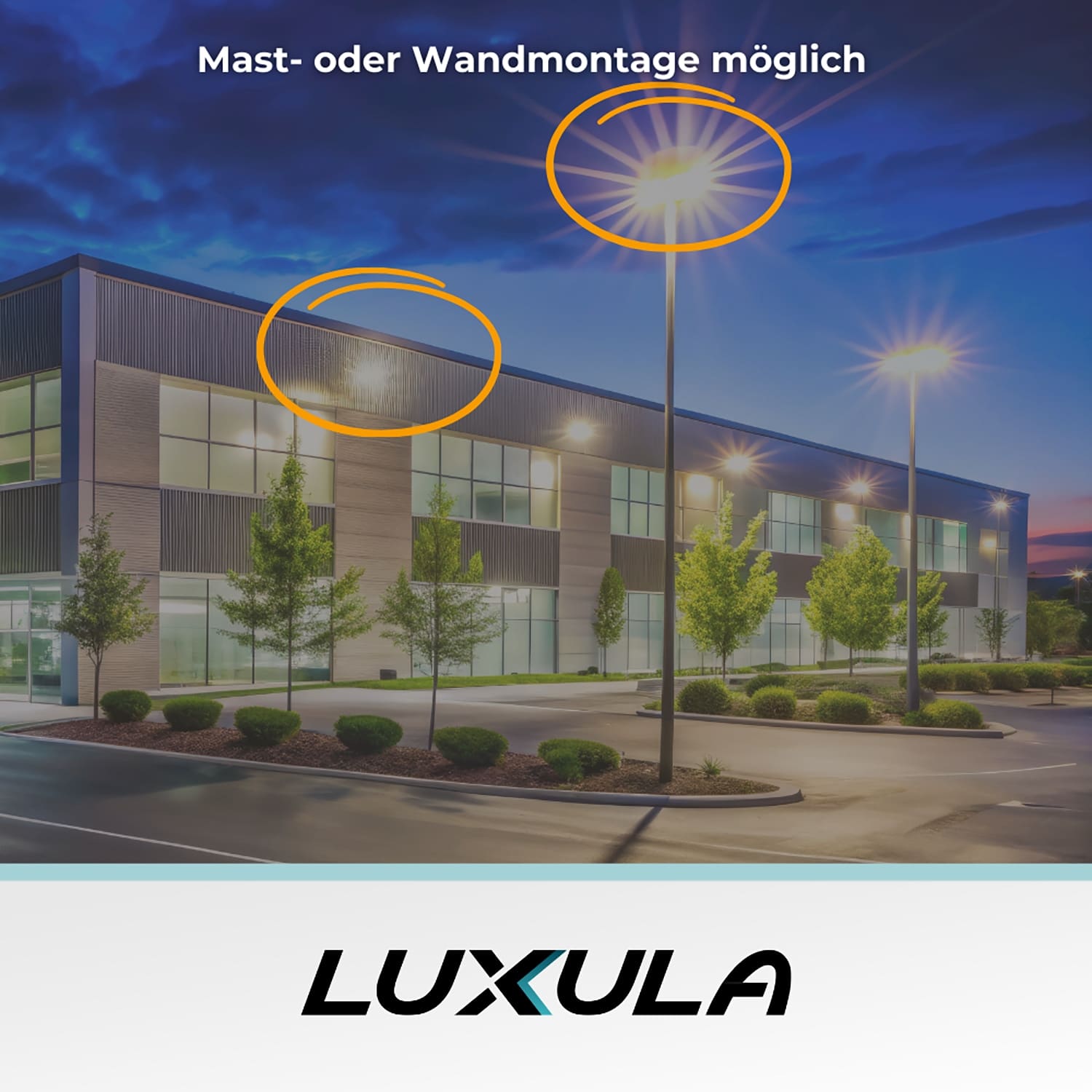 LUXULA LED-Straßenleuchte LX800101, 100W, 12000lm, 4000K, neutralweiß, IP65