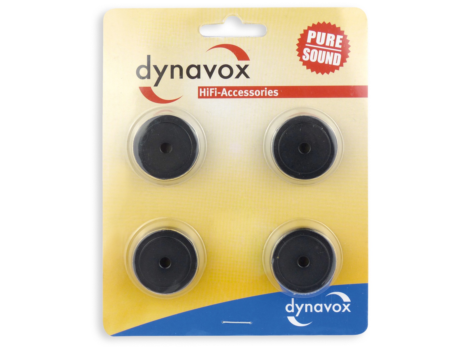 DYNAVOX Gerätefüße-Set midi, 4 Stück, Aluminium, schwarz
