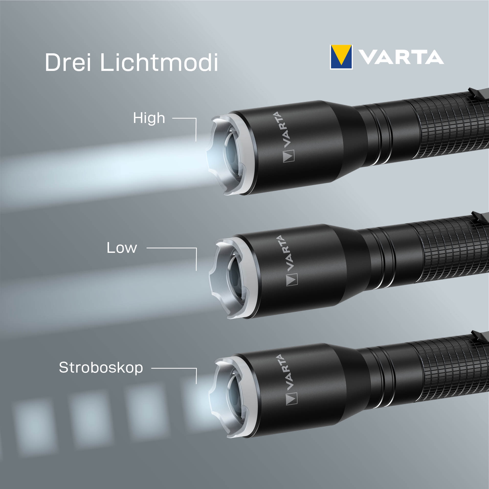 VARTA LED-Taschenlampe Aluminium Light Pro F20, 250 lm, Batteriebetrieb