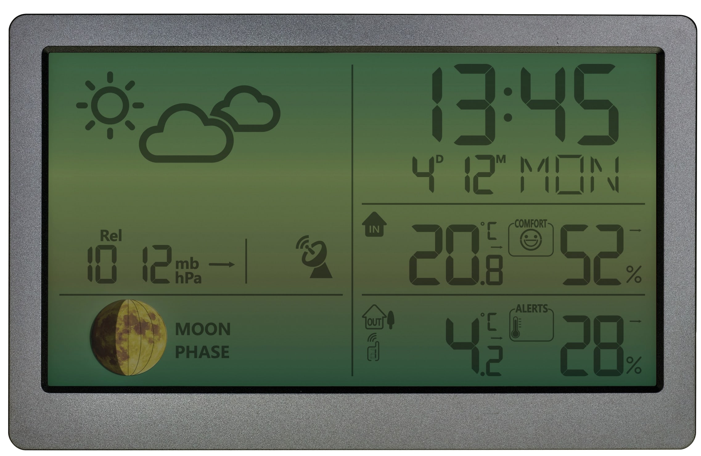 TFA Funk-Wetterstation LUNA SKY, 35.1169.10, grau