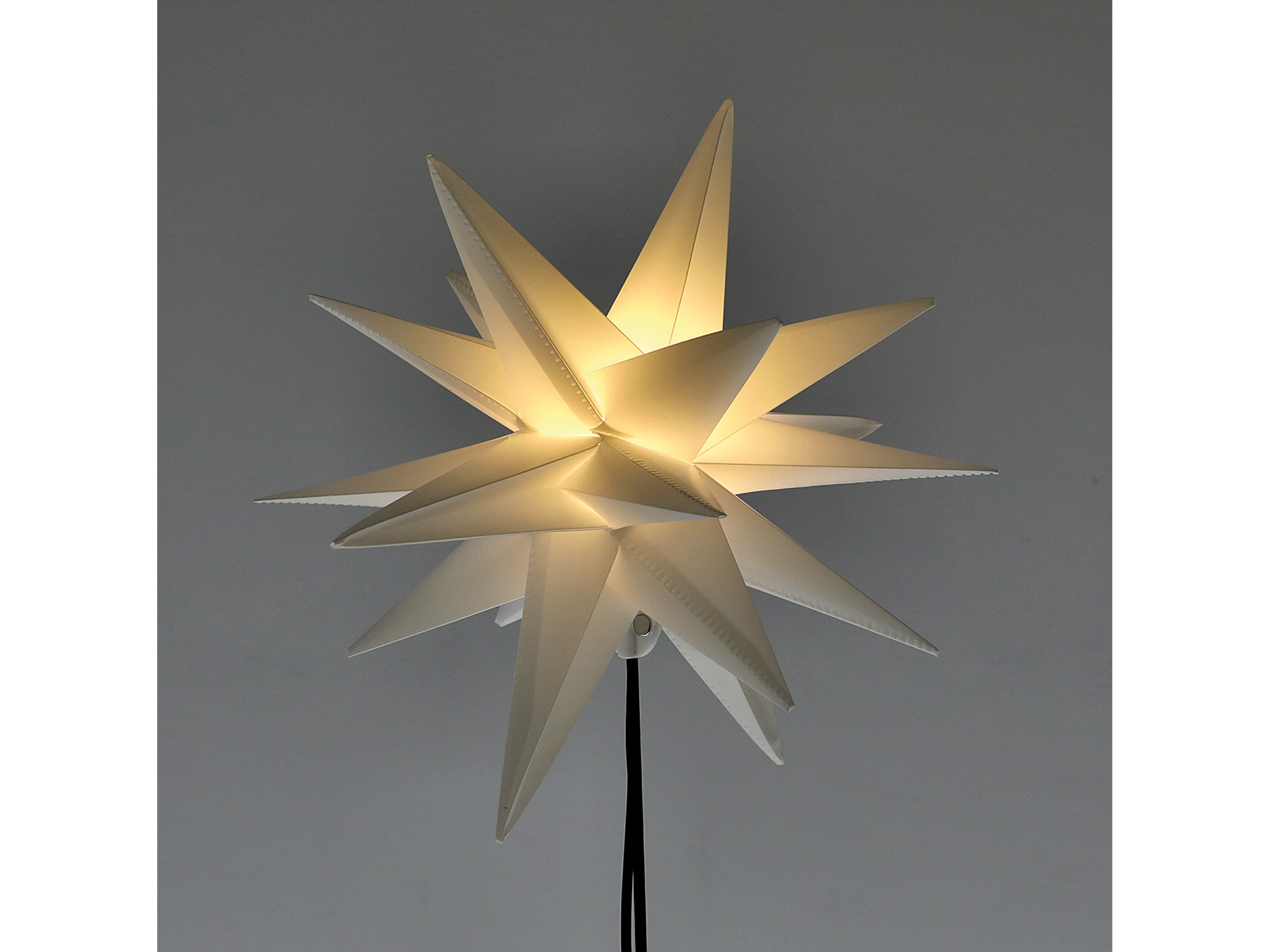 LED-Stern mit Stab, 1 LED, 25 cm, Outdoor, faltbar, weiß