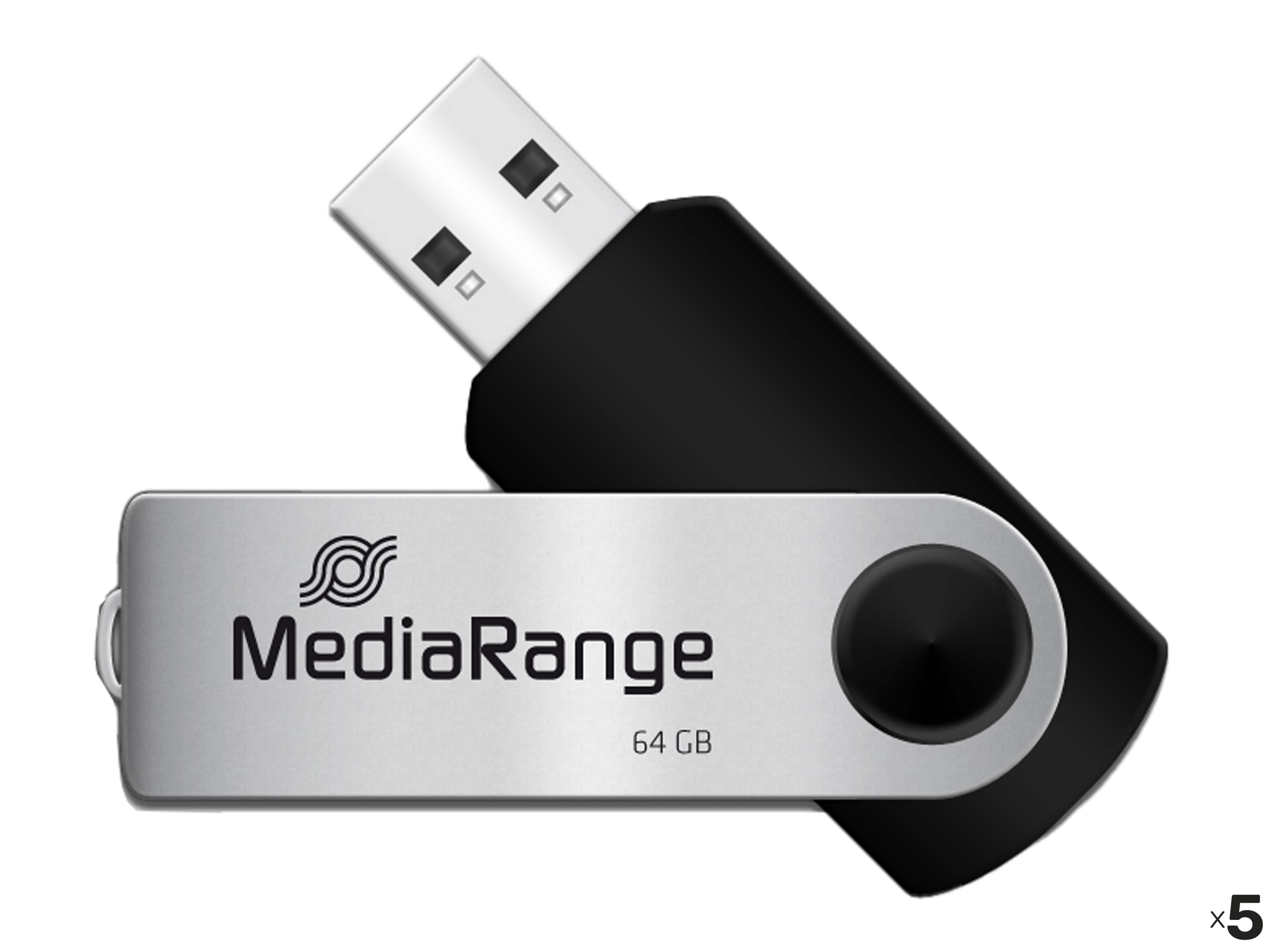 MEDIARANGE USB-Stick MR912-NOR, USB 2.0, 64 GB 5er Pack