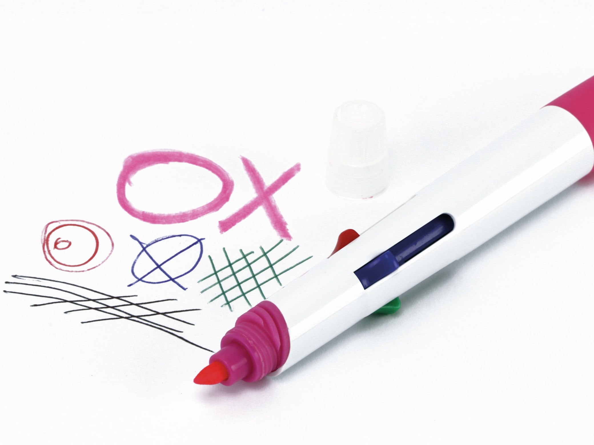Kugelschreiber, vierfarbig mit rosa Marker