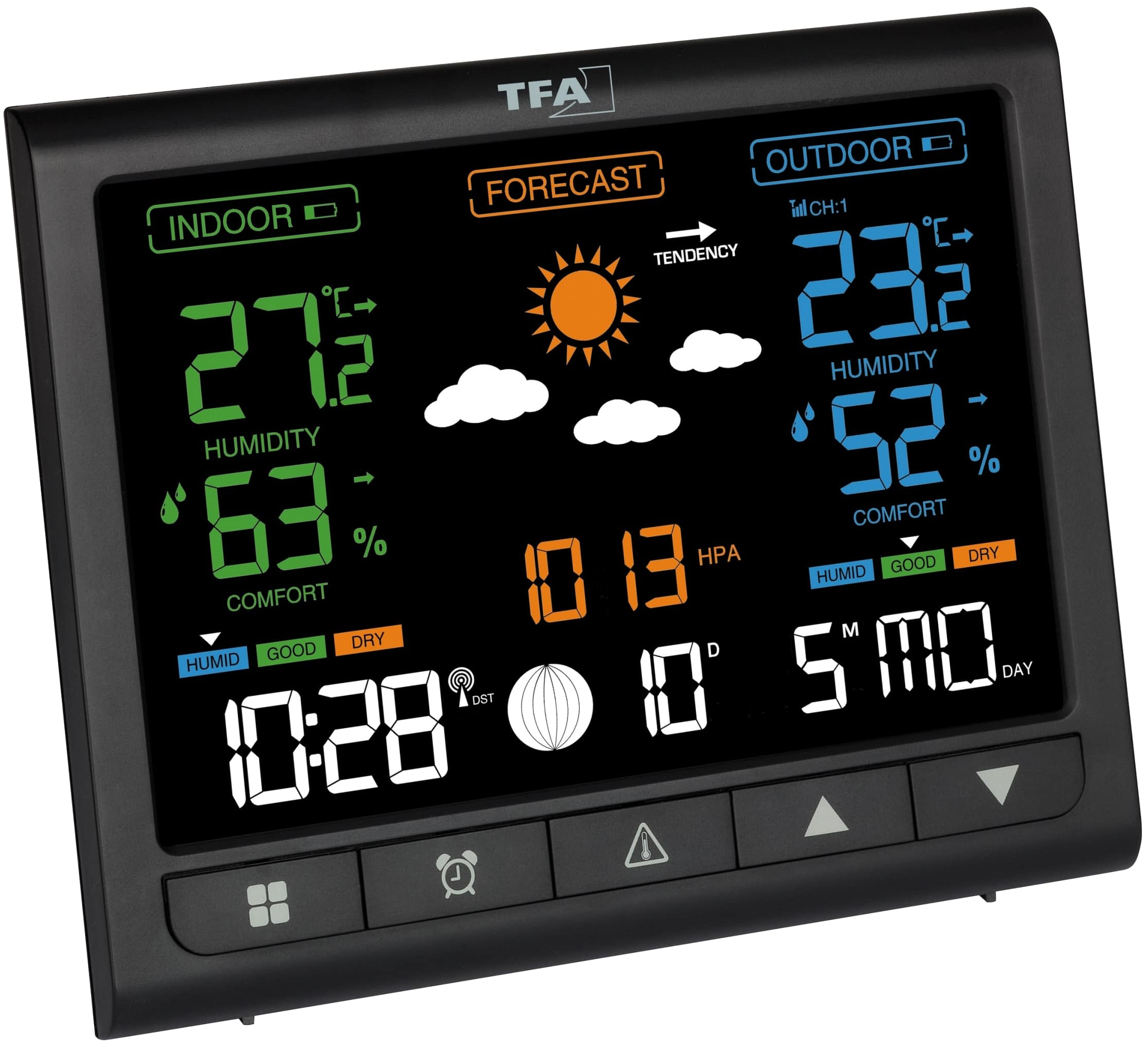 TFA Funk-Wetterstation Contrast, 35.1171.01, schwarz