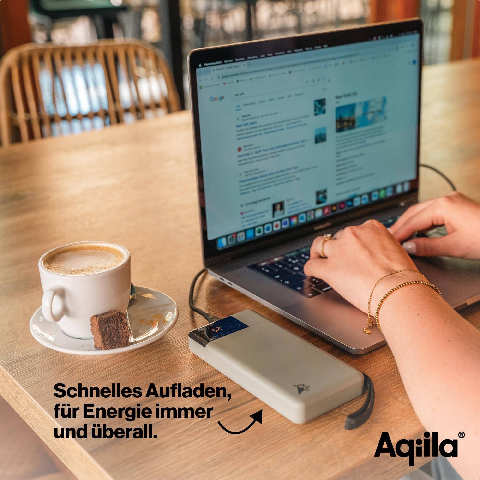 AQIILA Powerbank Powerbird B20+, 65 W, 20.000mAh, 1x USB-A, 2x USB-C, moosgrün