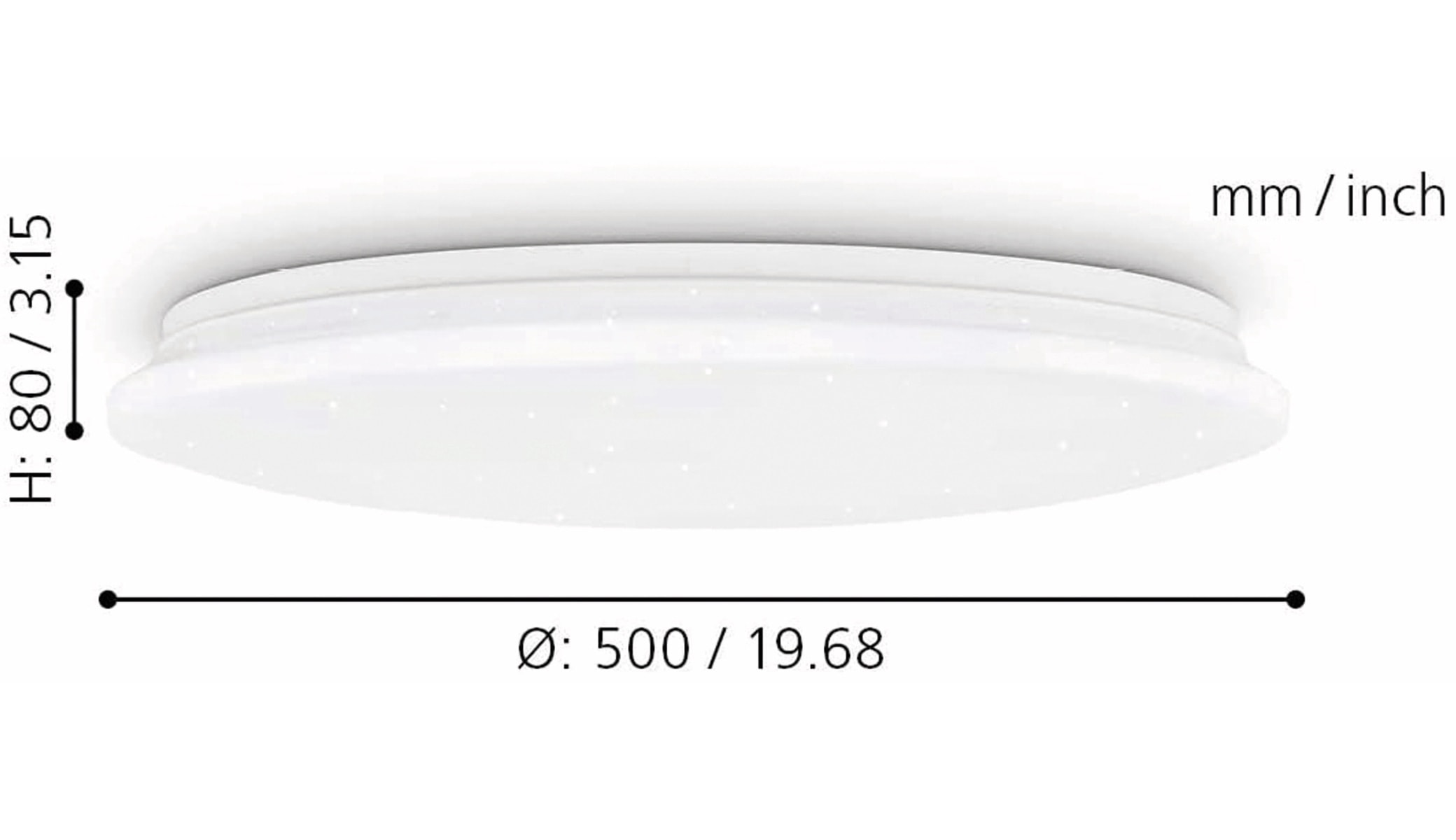 EGLO LED-Deckenleuchte POGLIOLA-S, 36W, 3550 lm, 4000K, 490 mm, Kristalleffekt