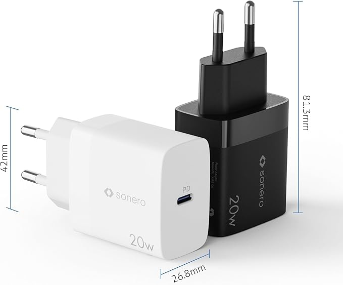 USB-C Ladegerät SONERO X-PS100, 1 Port, 20W, schwarz