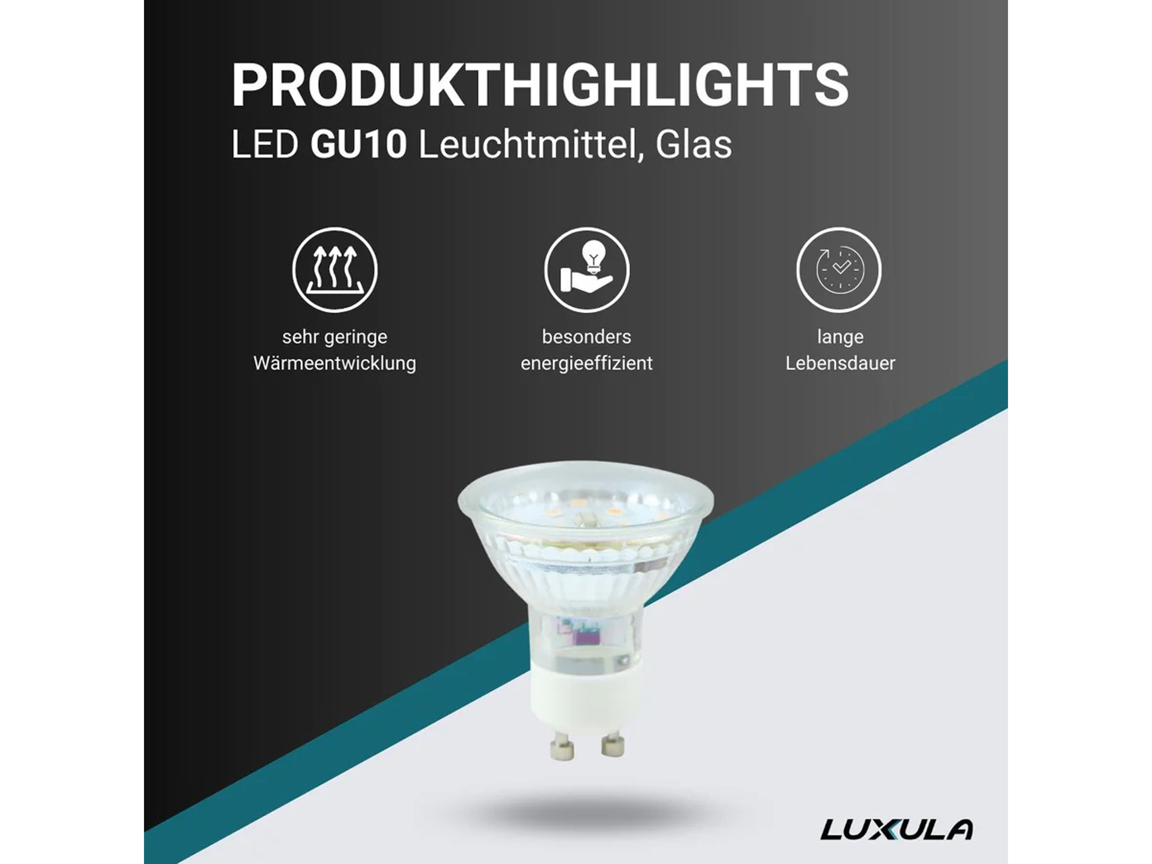 LUXULA LED-Lampe, Reflektorform, GU10, EEK: E, 5W, 525lm, 2700K