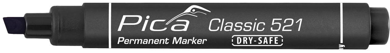 PICA Classic Permanent Marker, 521/46/SB, Keilspitze, schwarz