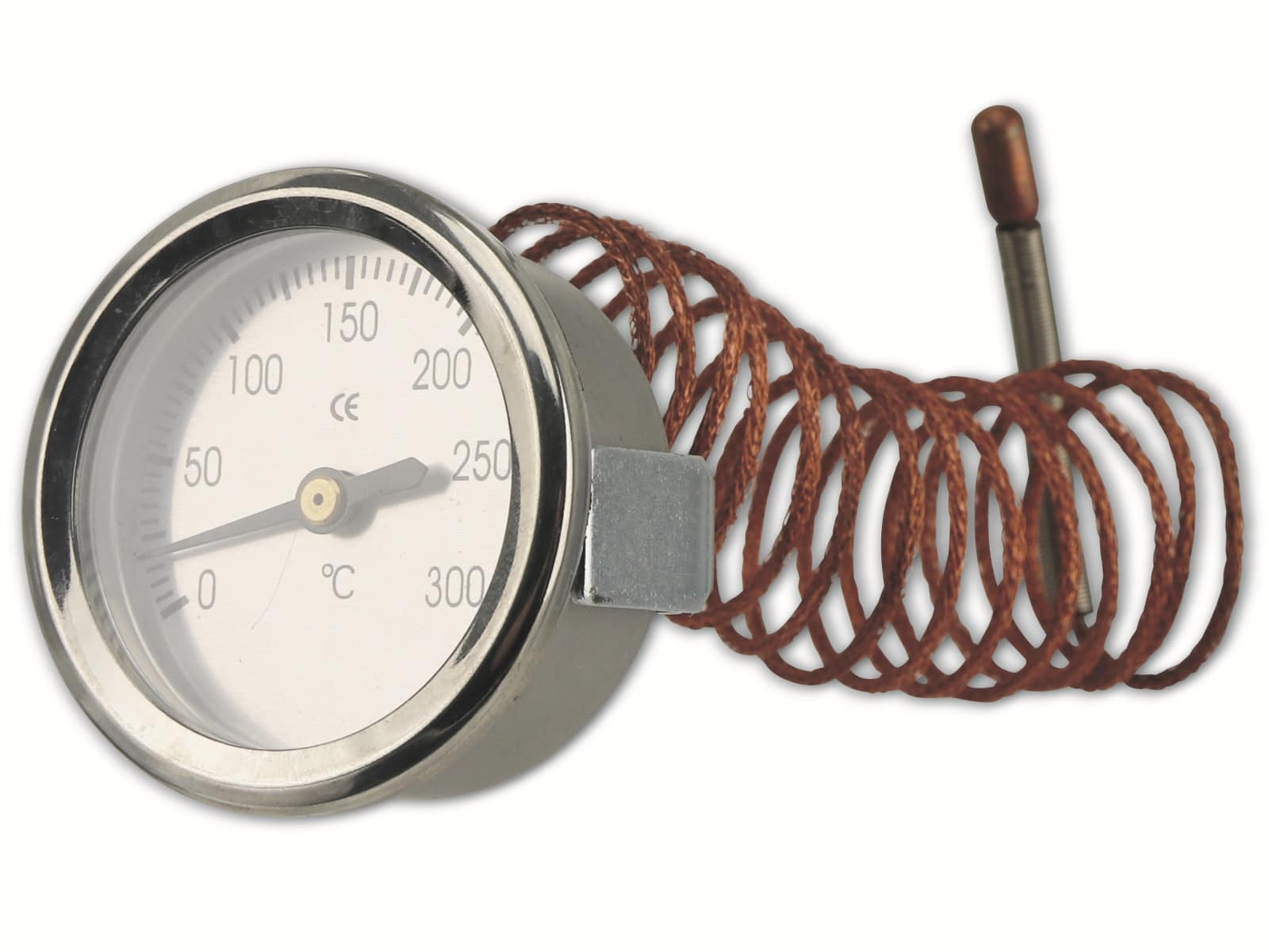 Einbau-Thermometer, analog, 0...300 °C, mit 1,5 m Fühlerleitung